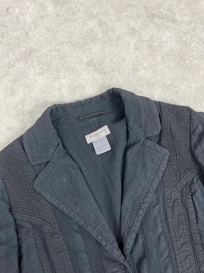 Dries Van Noten Dries Van Noten Dark Navy Hybrid Plissed Blazer Jacket Size 38R - 5 Thumbnail