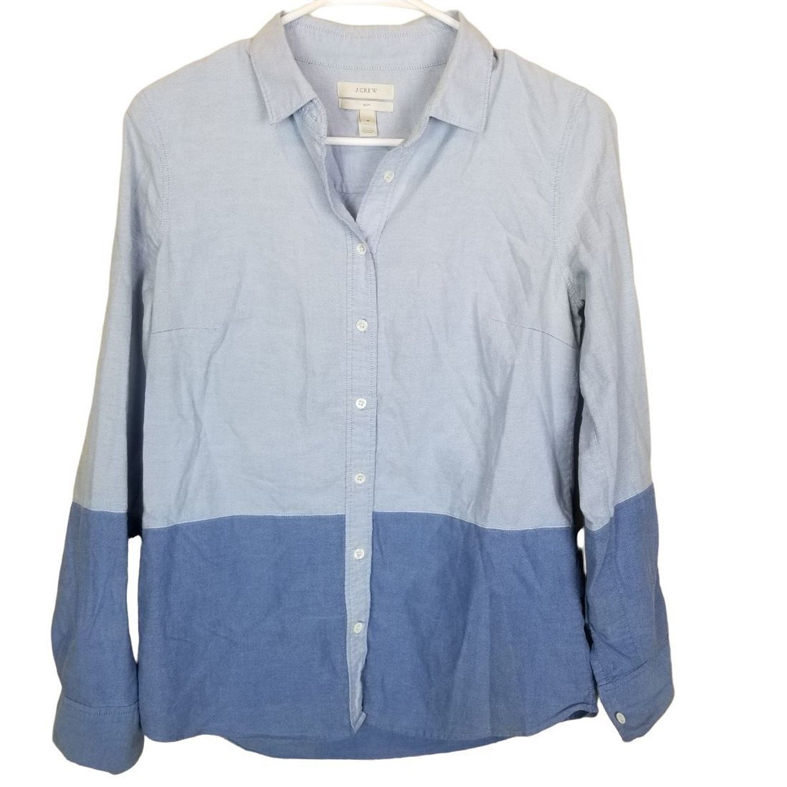 J.Crew J. Crew Womens Colorblock Oxford Shirt 4 Boy Fit Preppy Size S / US 4 / IT 40 - 2 Thumbnail
