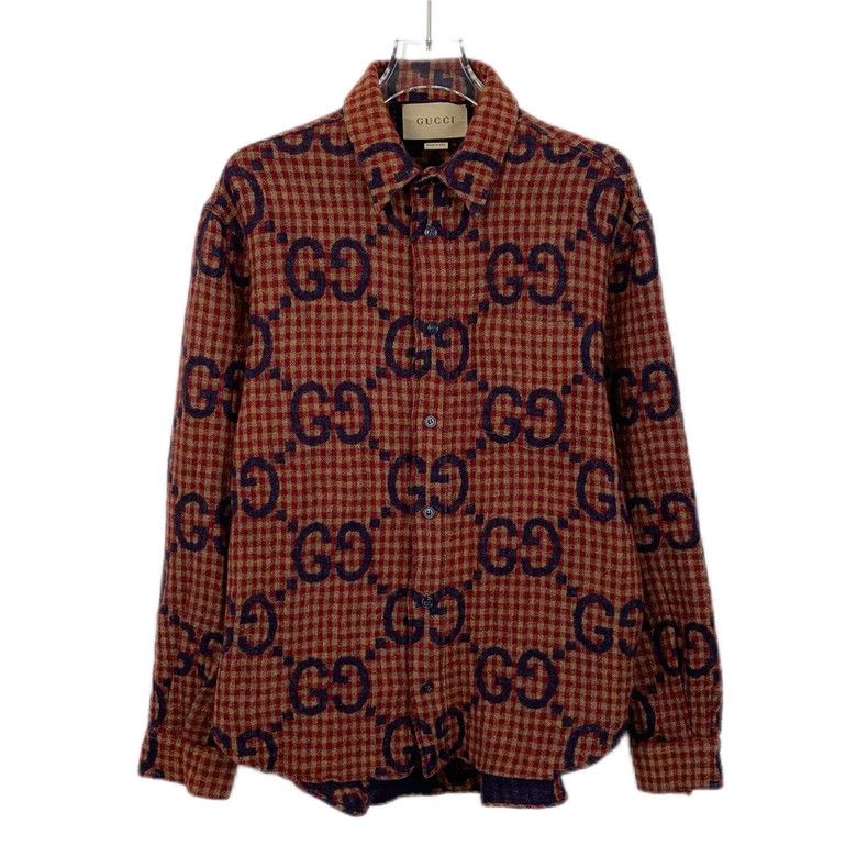 Gucci Gucci Red logo jacquard full print wool lapel long-sleeved Size US S / EU 44-46 / 1 - 1 Thumbnail