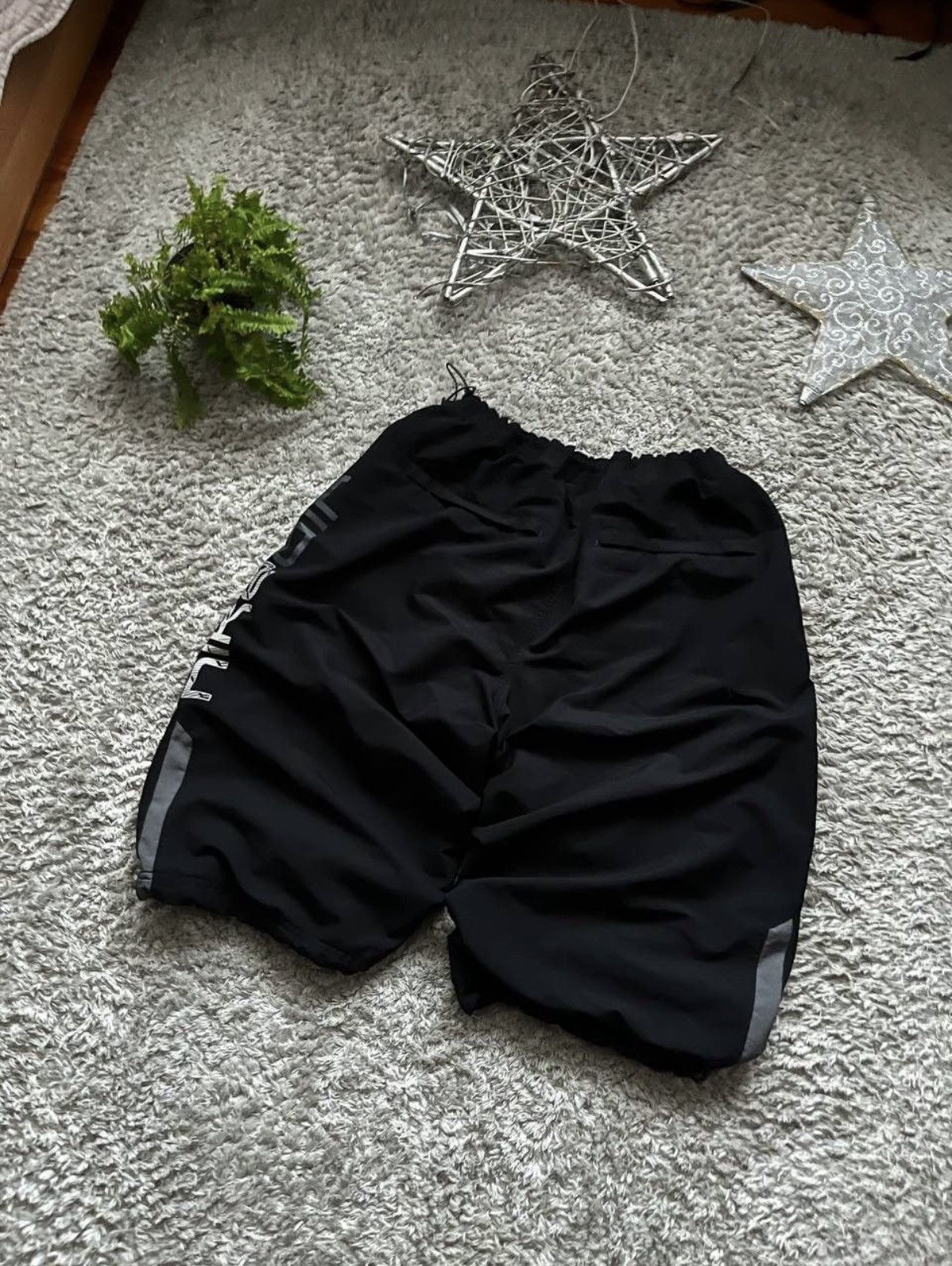 Nike 00s Nike Big Logo Short Rare Swoosh Drill Streetwear Nylon Size US 34 / EU 50 - 4 Thumbnail