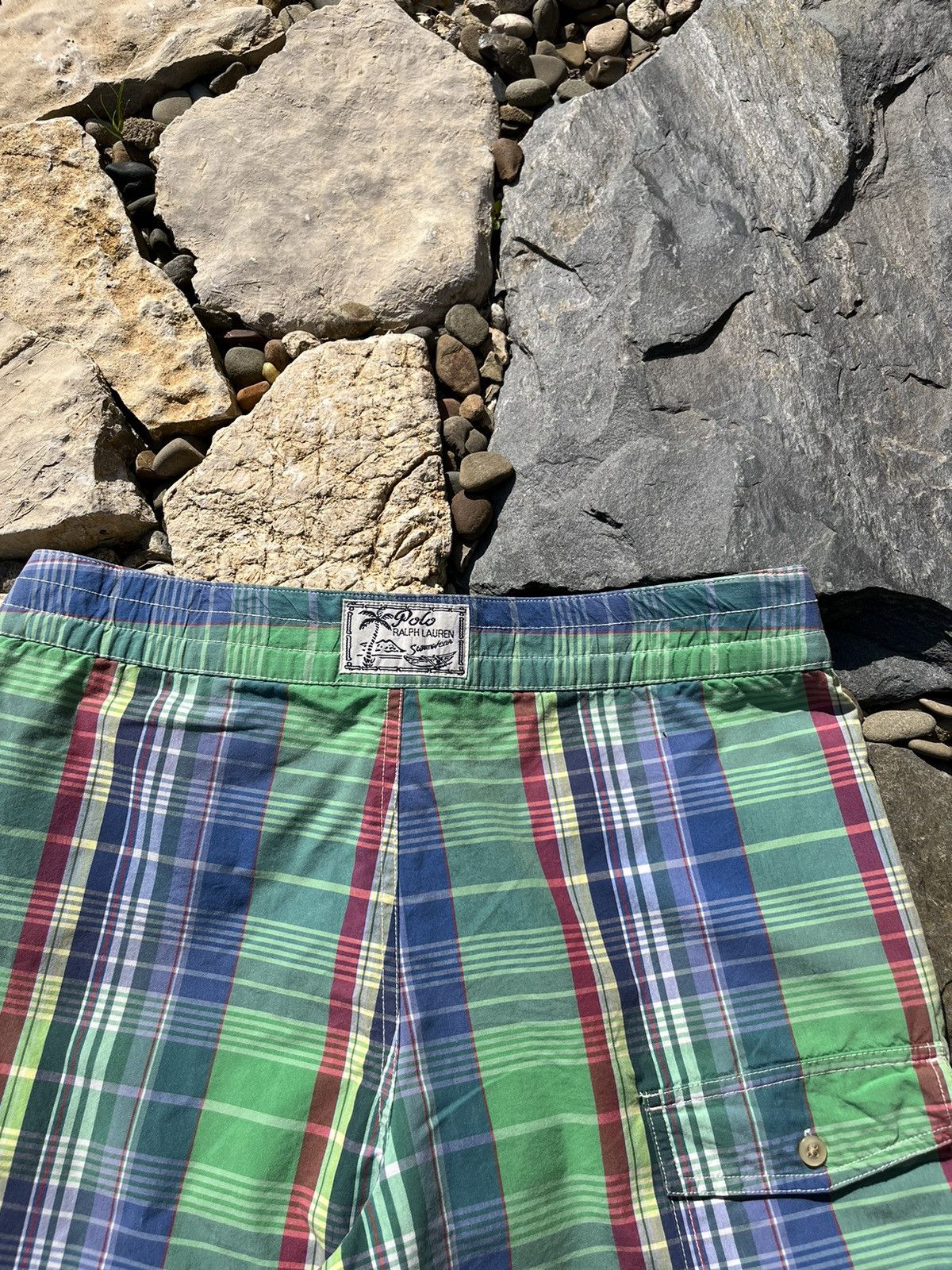 Polo Ralph Lauren × Ralph Lauren × Vintage Vintage 90s Polo Ralph Lauren plaid checked swim shorts pant Size 30" / US 8 / IT 44 - 11 Thumbnail