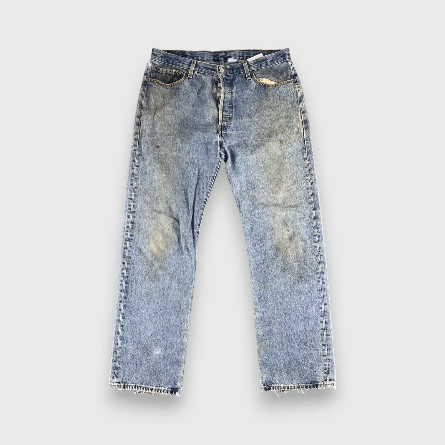 Levi's Vintage 90s Levis 501 Jeans Dirty Faded Blue Denim-J396 Size US 37 - 1 Thumbnail