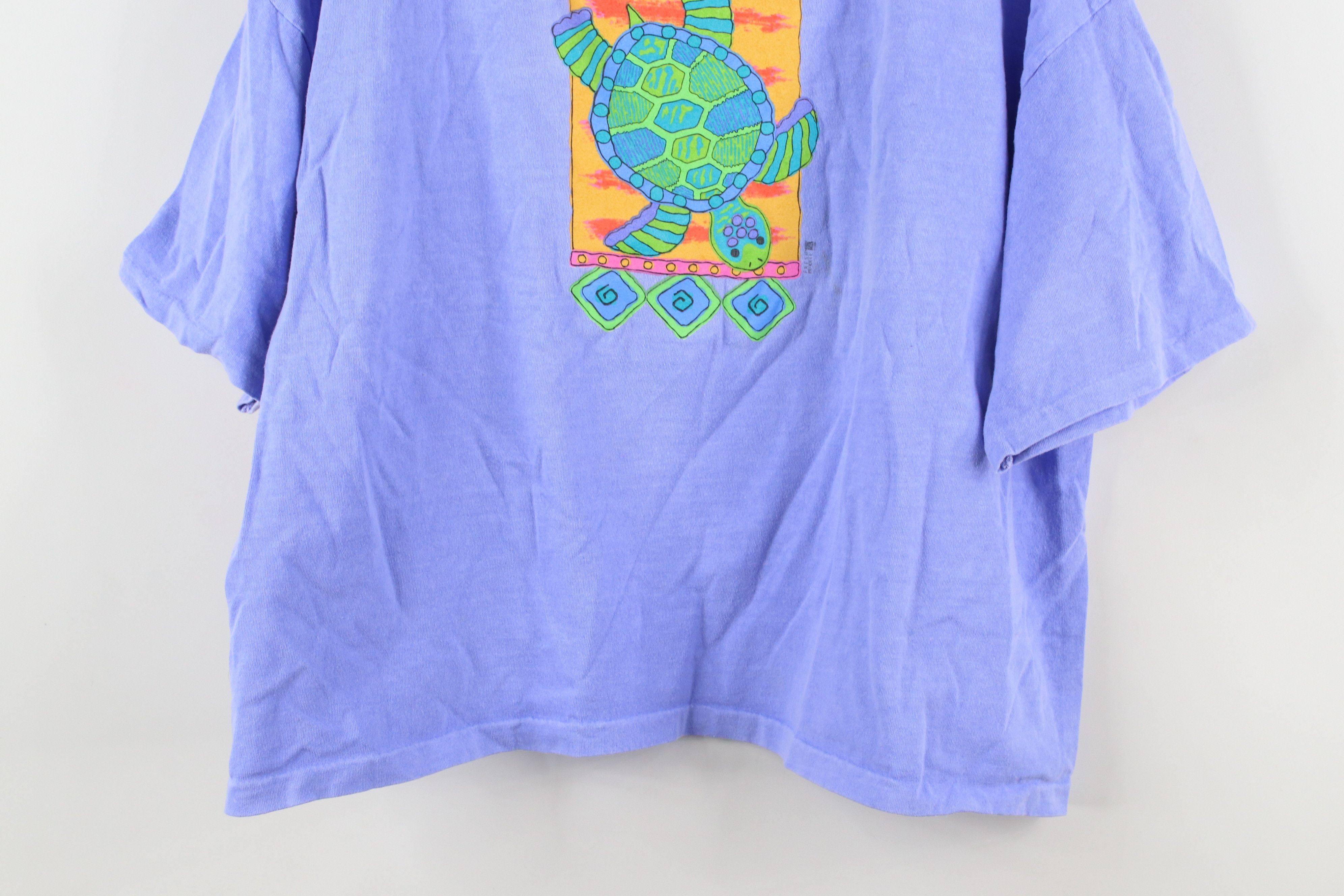 Vintage Vintage 90s Streetwear Stonewash Art Sea Turtle T-Shirt USA Size ONE SIZE - 3 Thumbnail