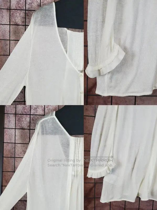 Burberry Burberry Summer White Embroidered Long Sleeve Knit Top. Size M / US 6-8 / IT 42-44 - 3 Thumbnail