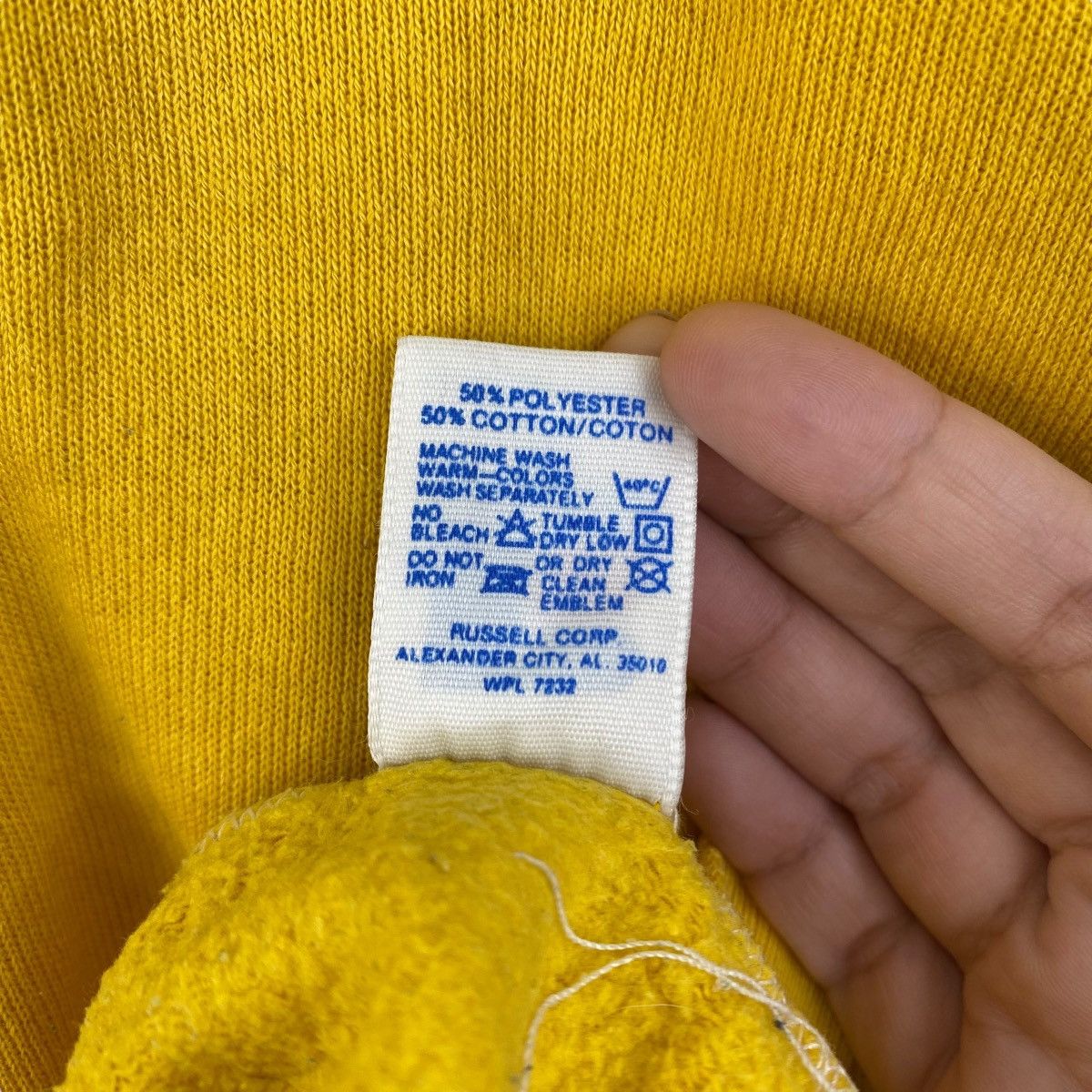 Russell Athletic Vintage 90s RUSSELL ATHLETIC USA Army Print Hooded Yellow Size US L / EU 52-54 / 3 - 7 Thumbnail