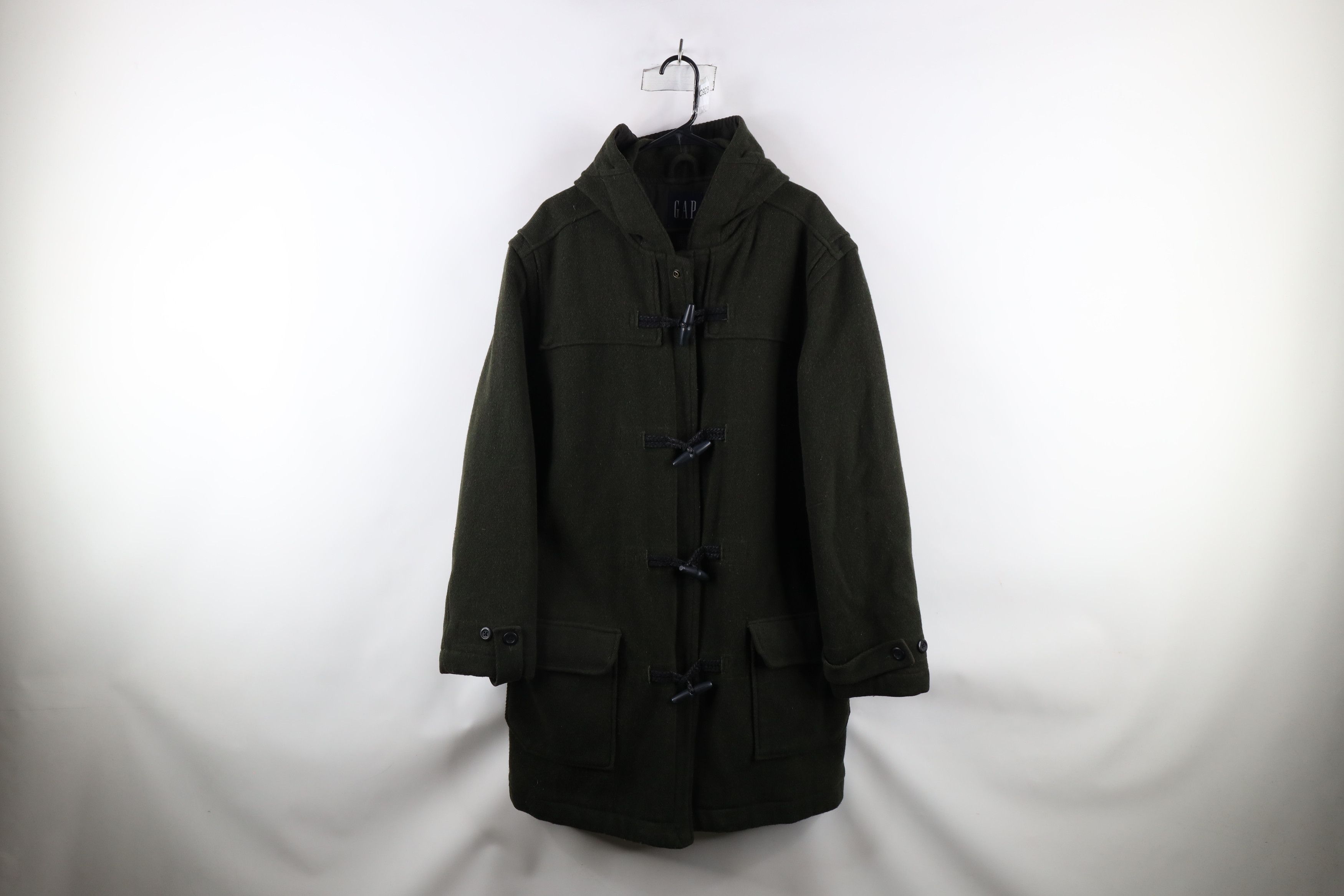 Gap × Vintage Vintage 90s Gap Wool Hooded Toggle Button Parka Jacket Size US L / EU 52-54 / 3 - 1 Thumbnail