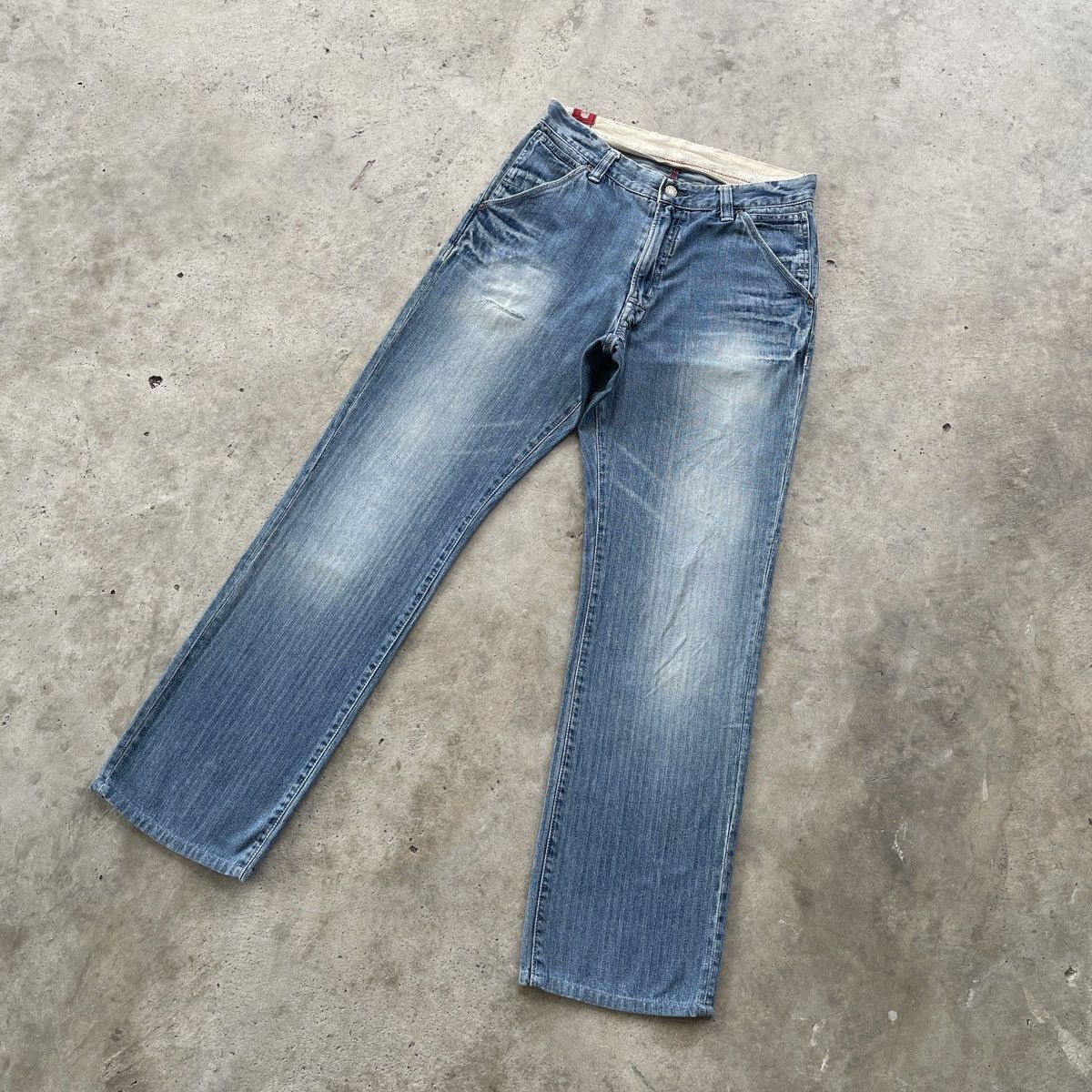 Japanese Brand × Jean W30 Vintage Japan Faded HBT Distressed Jeans Pants Denim Size US 30 / EU 46 - 2 Thumbnail