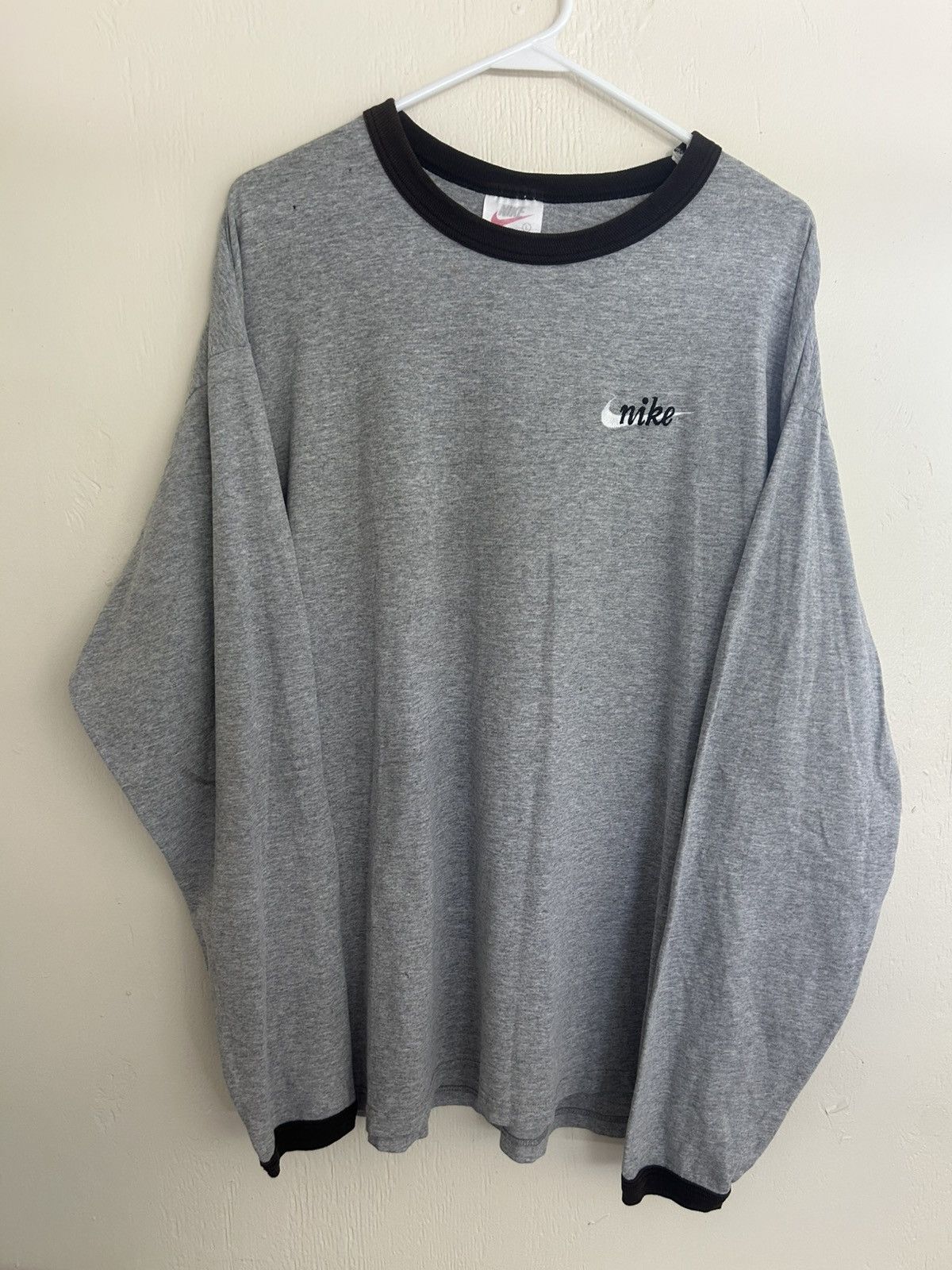 90s Vintage Nike Embroidered Ringer Longsleeve T-shirt