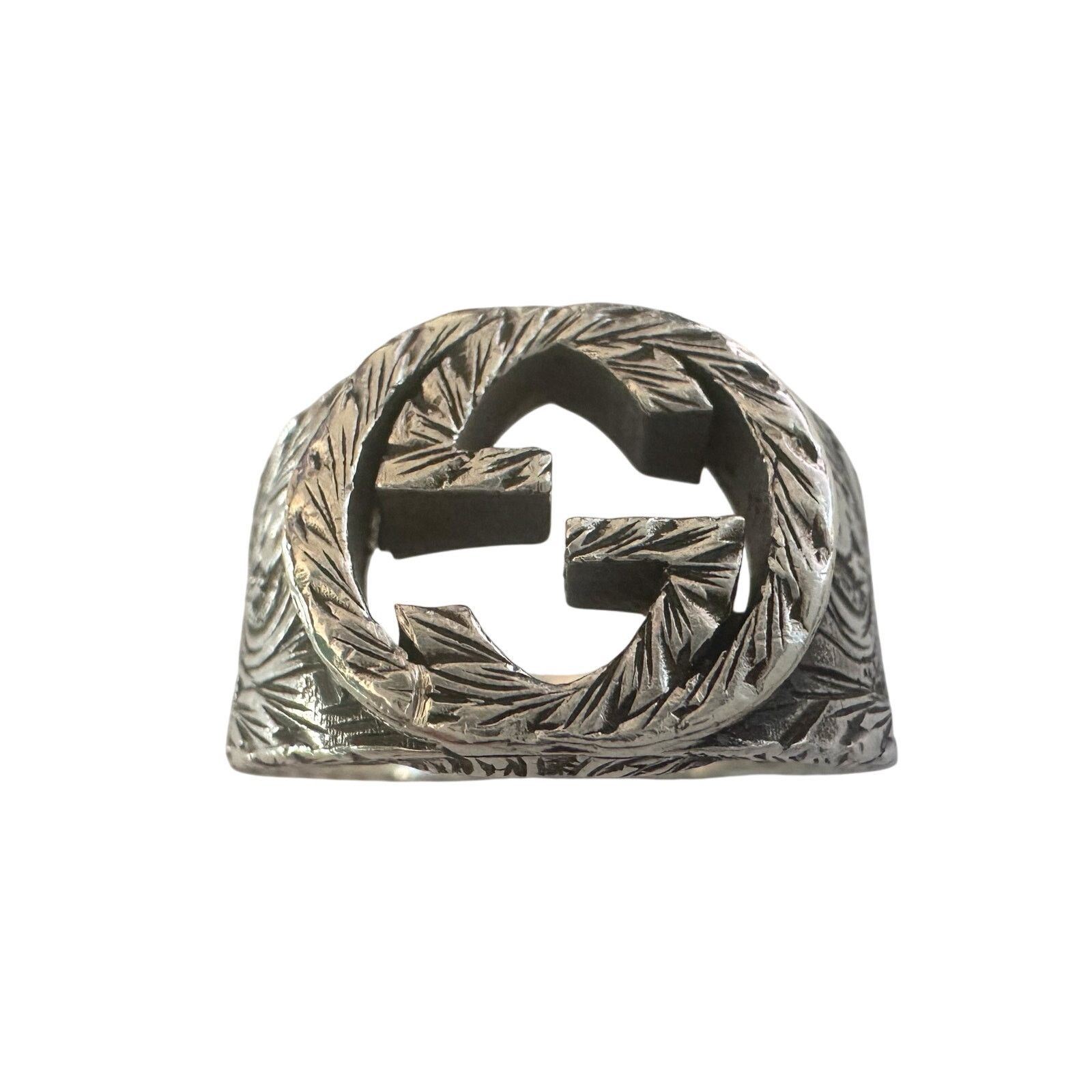 Gucci Gucci Interlocking G Arabesque Ring Sterling Silver Size ONE SIZE - 1 Thumbnail
