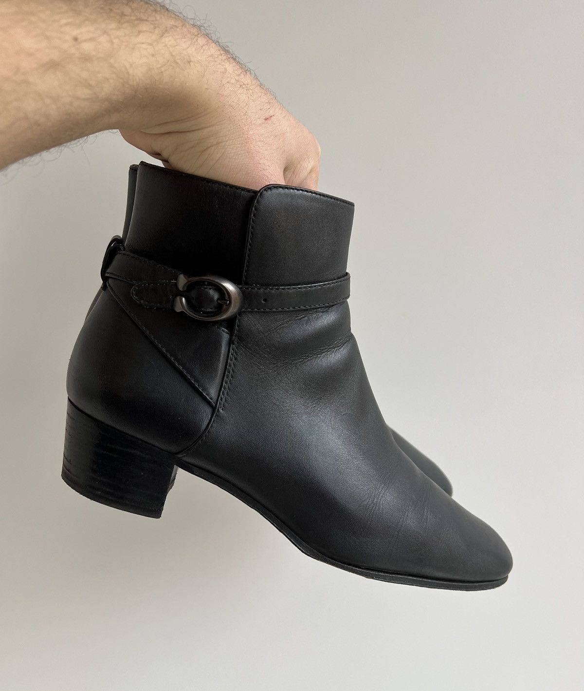 Coach × Designer Coach Ankle Black Leather Boots Shoes Size US 9.5 / IT 39.5 - 2 Thumbnail
