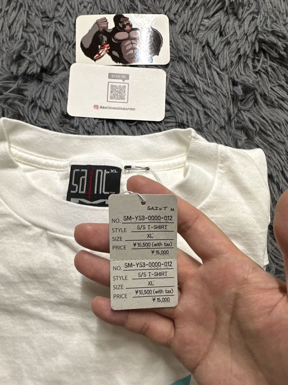 Saint Michael SAINT Mxxxxxx Logo Tee White/Blue (Ribon Tee) Size US XL / EU 56 / 4 - 4 Thumbnail