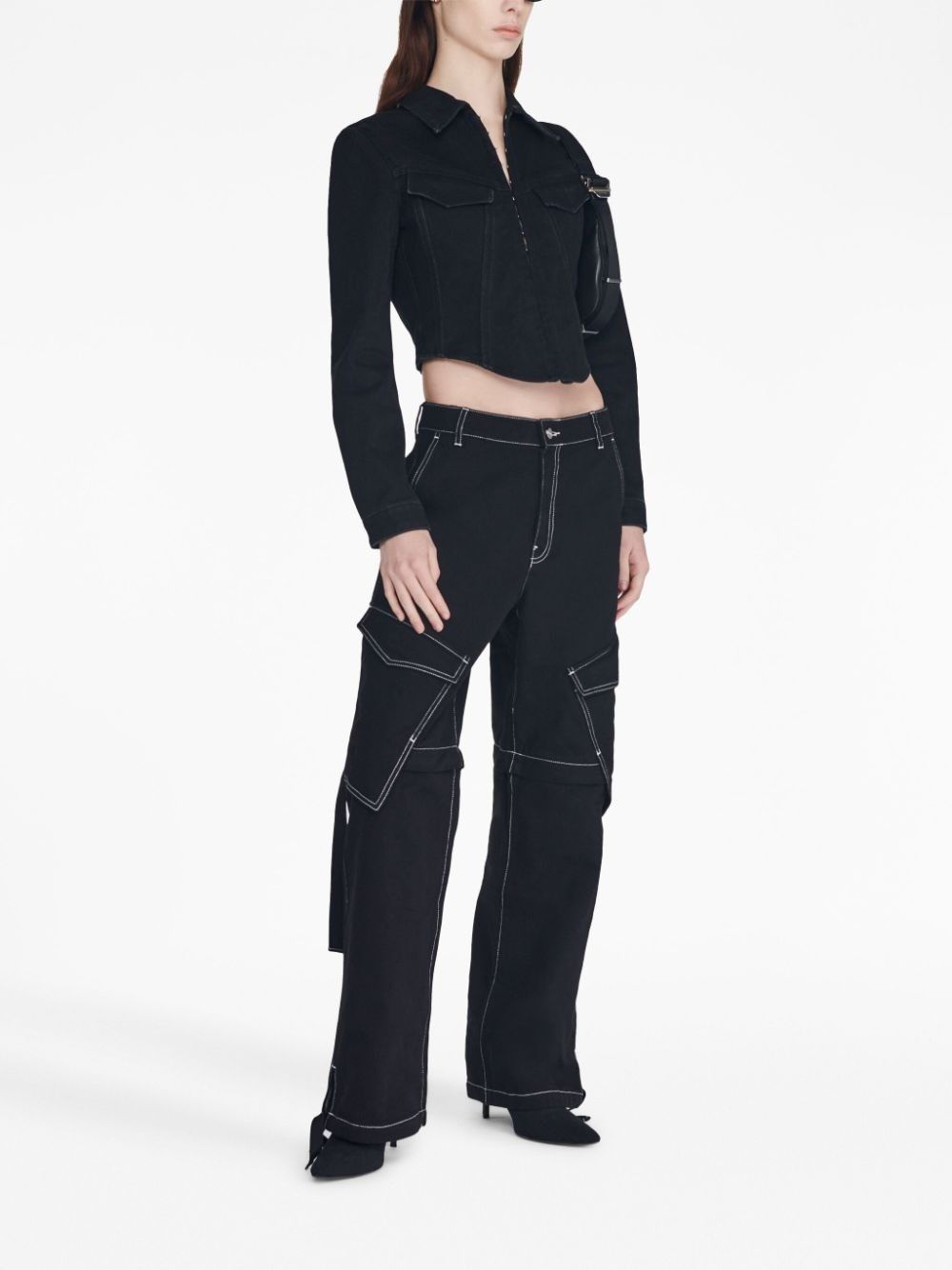 Dion Lee o1mle0325 Denim Parachute Pant in Black Size 29" - 3 Thumbnail