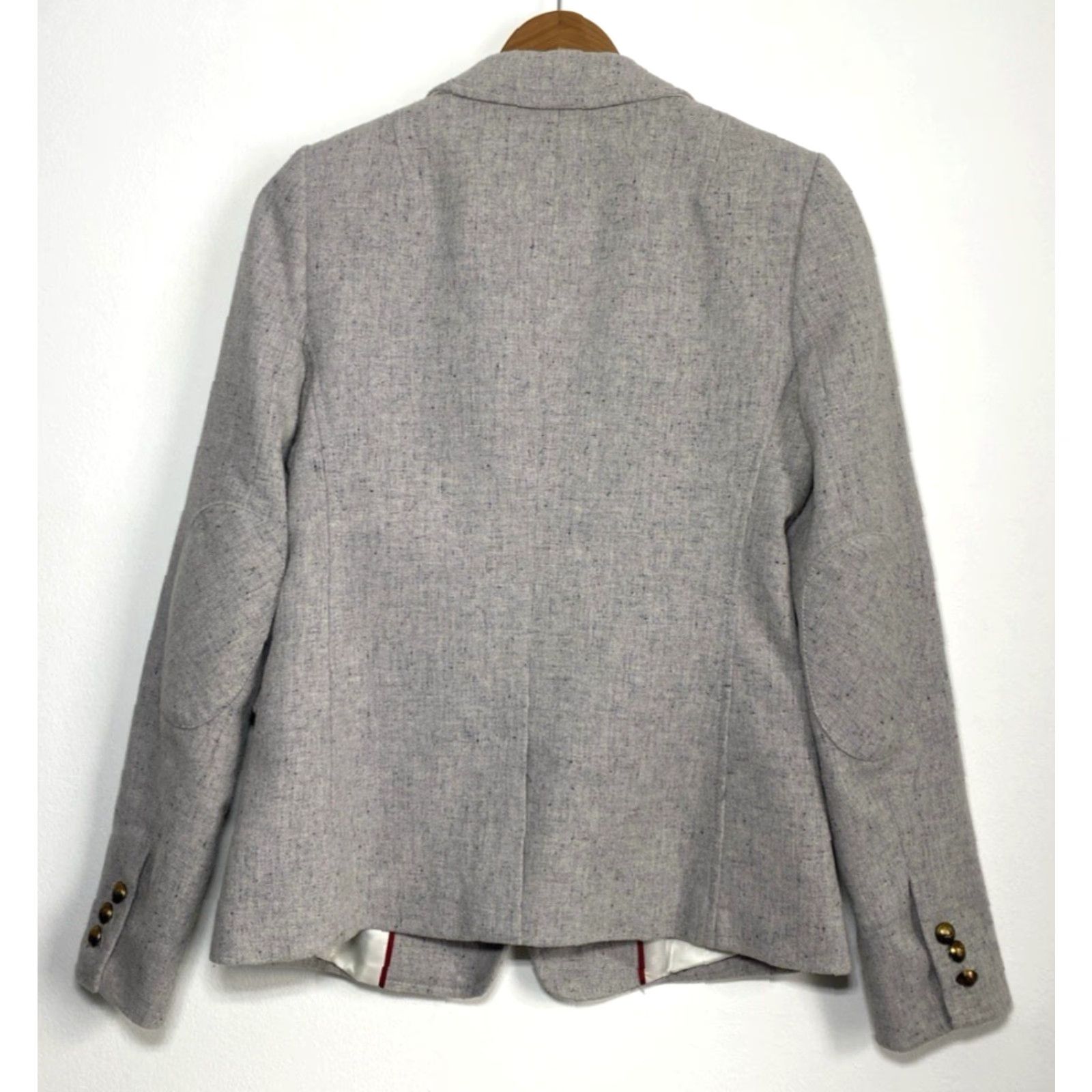 Banana Republic VINTAGE Banana Republic Blazer Wool Blend Size 4 Gray Women’s Hacking Jacket Elbow Patches Blazer Business 2000s Womens Size S / US 4 / IT 40 - 2 Thumbnail