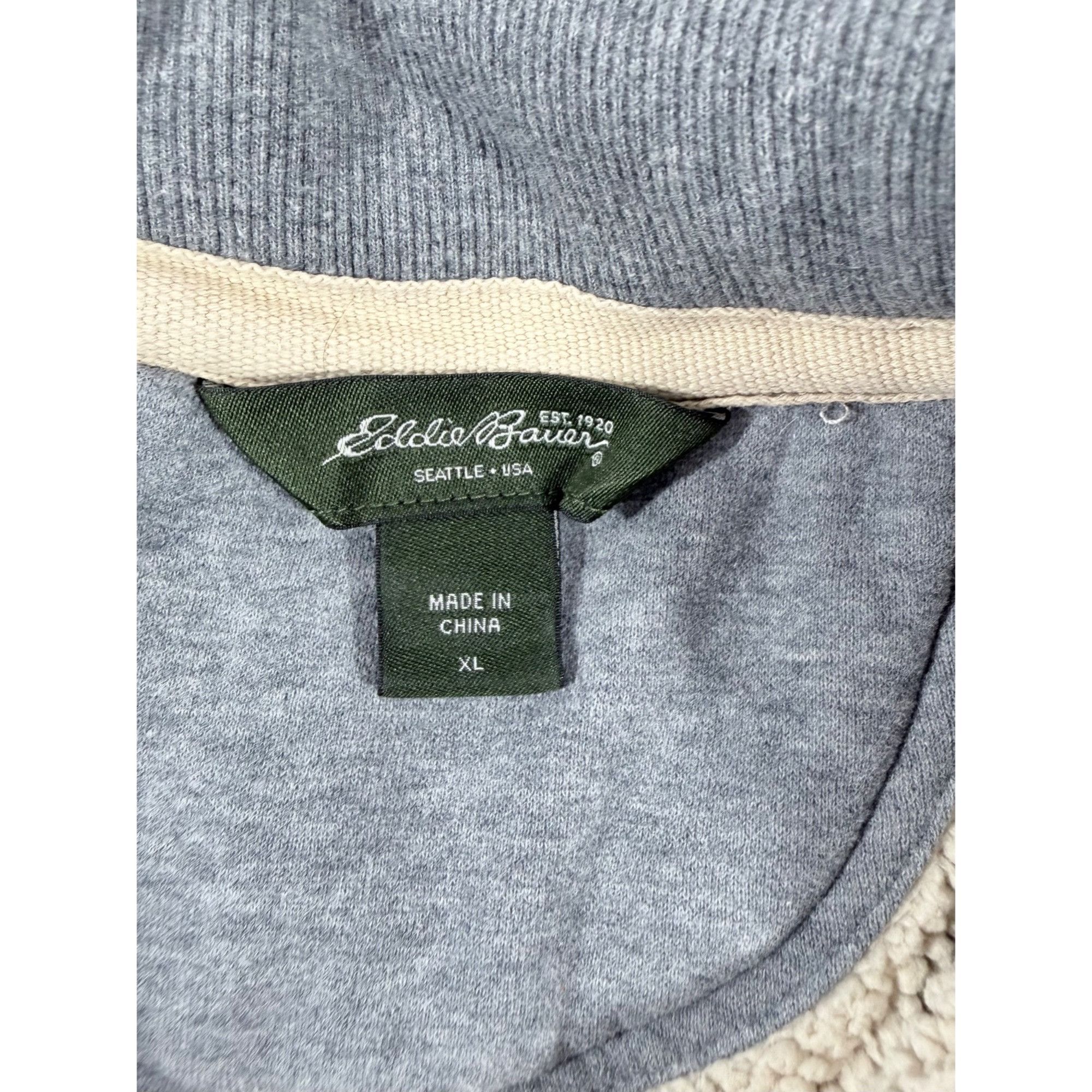 Other Eddie Bauer XL Gray Full-Zip Jacket Sherpa-Lined Cotton Blen Size US XL / EU 56 / 4 - 4 Thumbnail