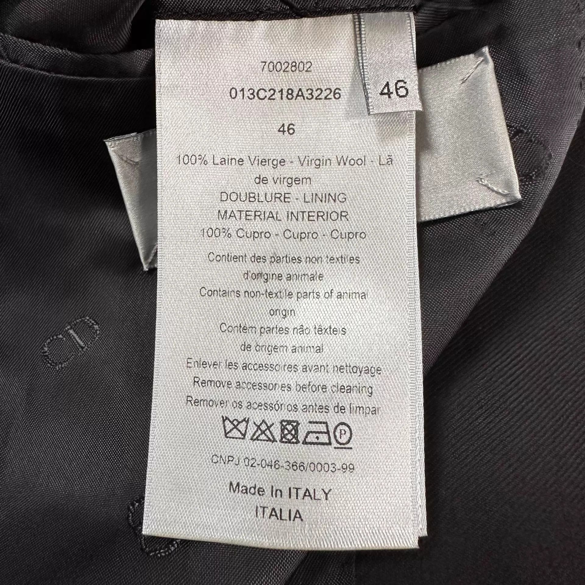 Dior Dior Obsidian Peak Lapel Crystal Bee Suit Size 46R - 5 Thumbnail