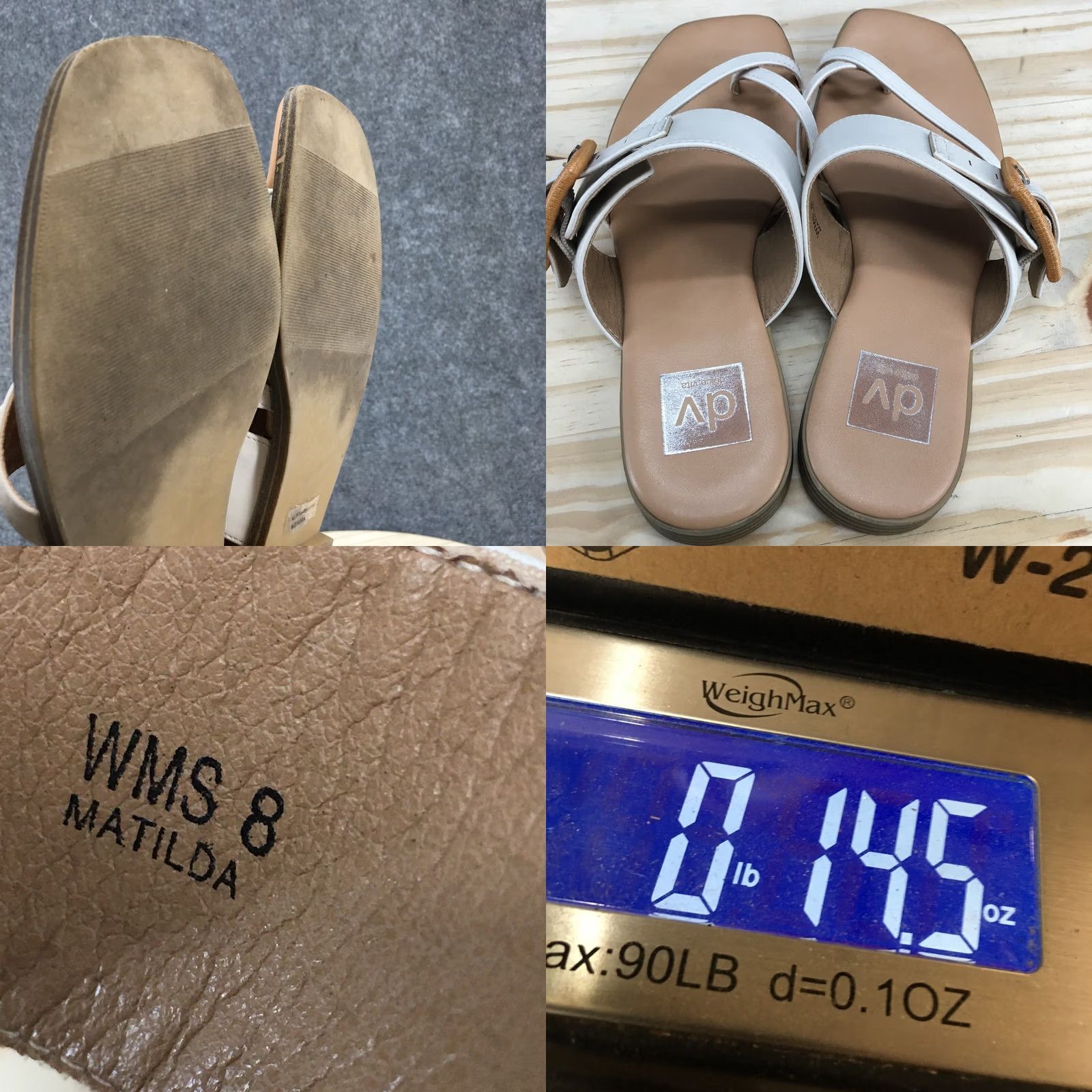 Dolce Vita DV Dolce Vita Matilda Sandals Womens 8 Slip On Toe Loop Slide Brown White Casual Shoes Size US 6 / IT 36 - 9 Thumbnail