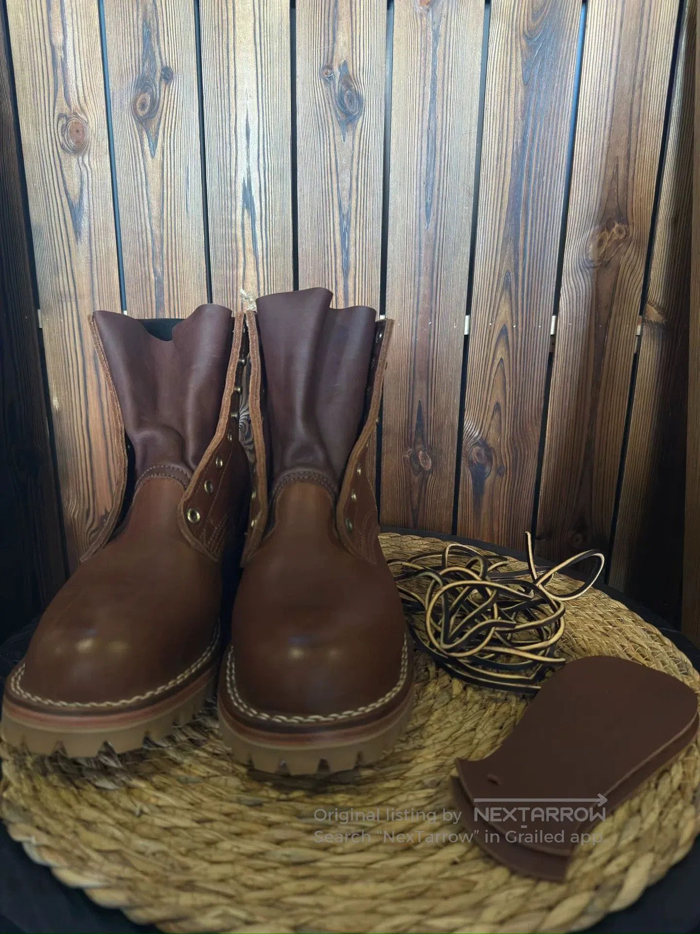 Other Nick's Brown Retro Work Boots. Size US 7 / EU 40 - 1 Thumbnail