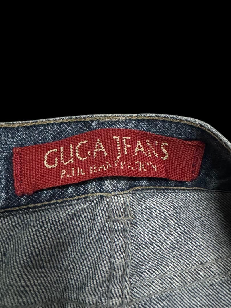 Japanese Brand BAGGY Guga 🇯🇵 Jeans Rusty Mudwash Sick Style Distressed Jean Size US 33 - 10 Thumbnail
