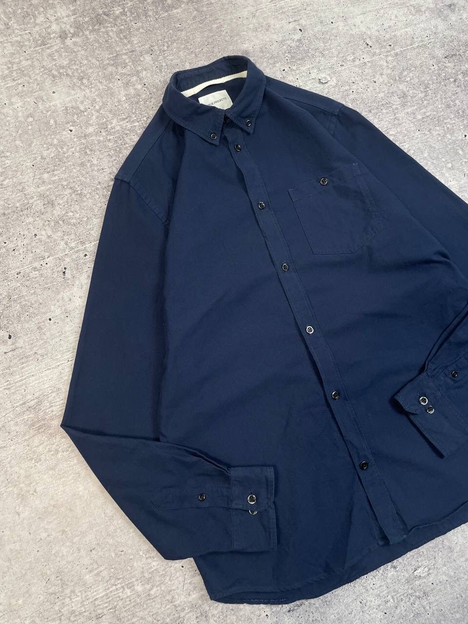 Norse Projects Vintage Norse Projects Cotton Navy Button Up Shirt Y2K Size US L / EU 52-54 / 3 - 2 Thumbnail