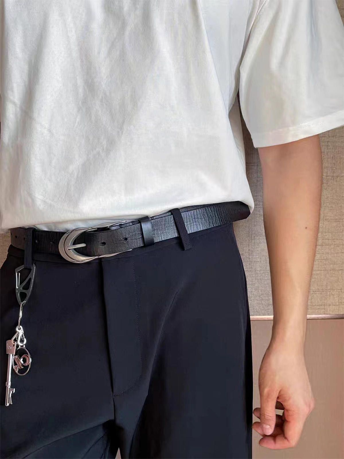 Jewelry × Leather Black PU Leather Belt with Unique Buckle Size ONE SIZE - 4 Thumbnail
