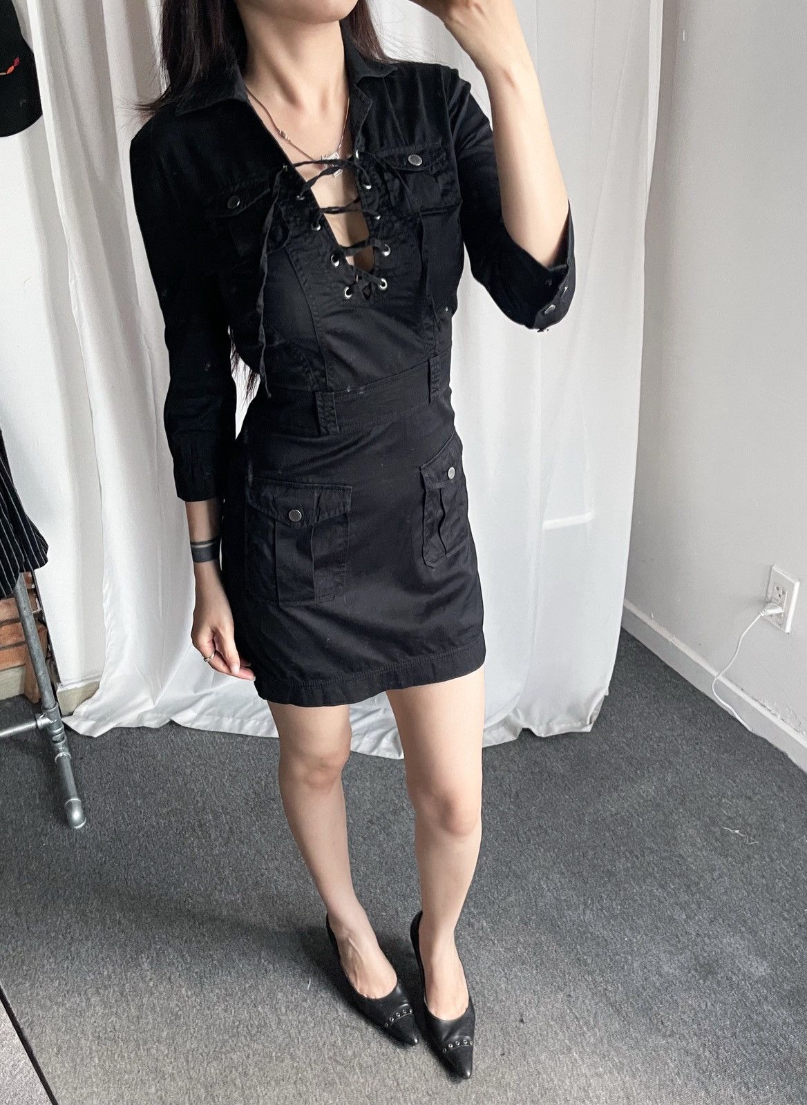 Armani Exchange Y2K Armani Exchange lace up dress Size S / US 4 / IT 40 - 3 Thumbnail