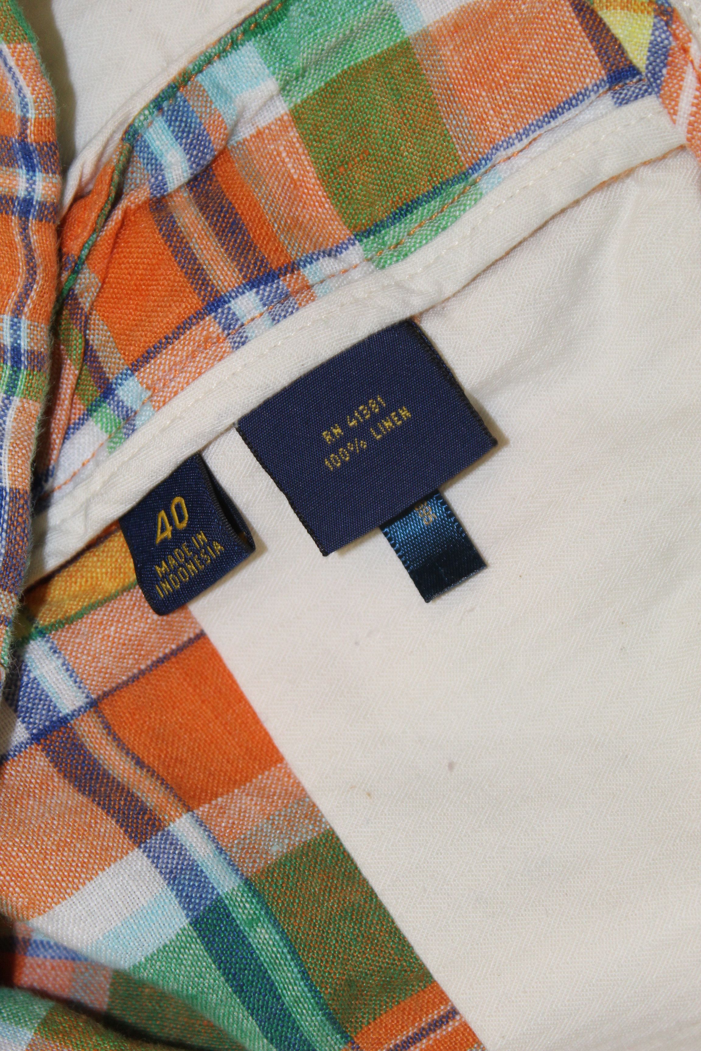 Polo Ralph Lauren Vtg Polo Ralph Lauren Indian Madras Linen Shorts Size US 40 / EU 56 - 6 Thumbnail