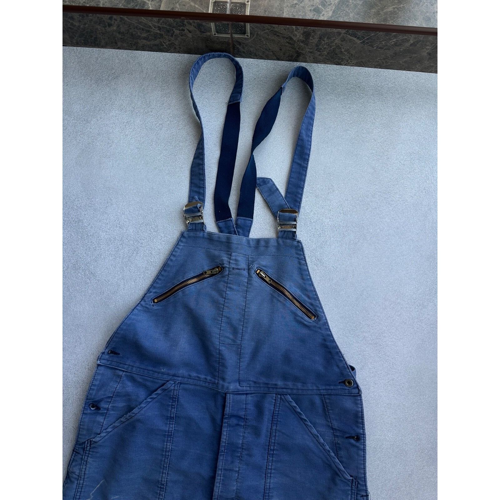 Vintage VTG Adolph Lafont French Workwear Overall Suit 60-70s Size 52L - 3 Thumbnail