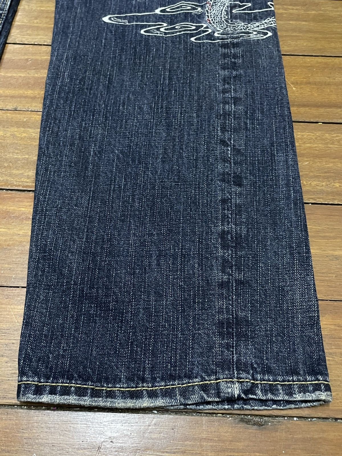 If Six Was Nine Very Rare Vintage Japanese Brand Dragon Sukajan Jeans 1990s Size US 29 - 6 Thumbnail