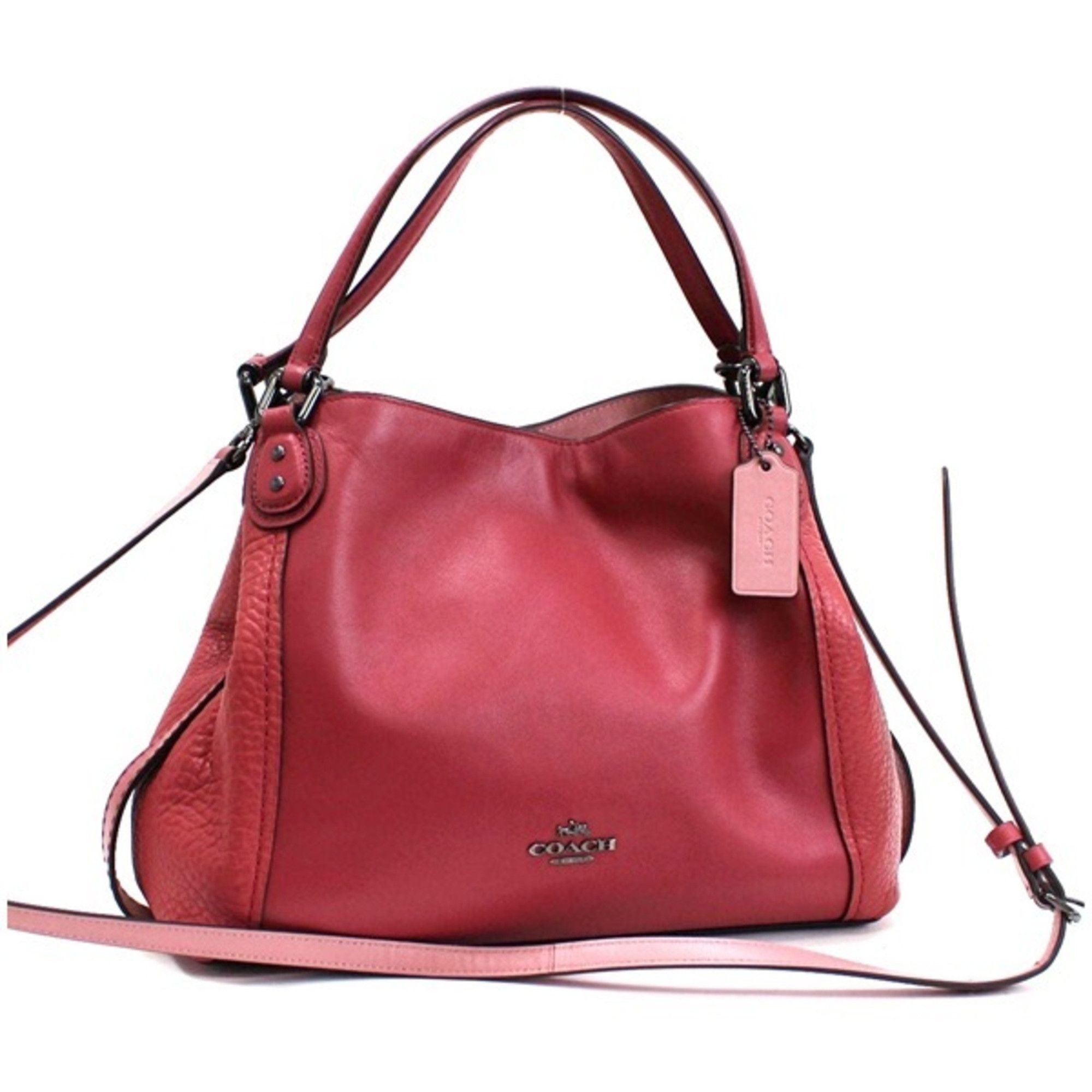 image of Coach Shoulder Bag Edie 28 Tote Leather Pink 57645 Coach Ladies, Women's