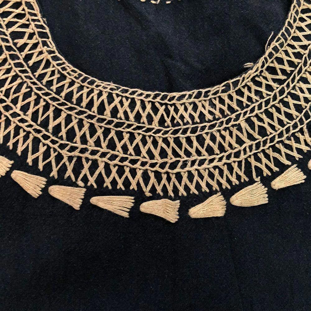 Designer New Marine Blue Hand Made Bluse L Size L / US 10 / IT 46 - 5 Thumbnail