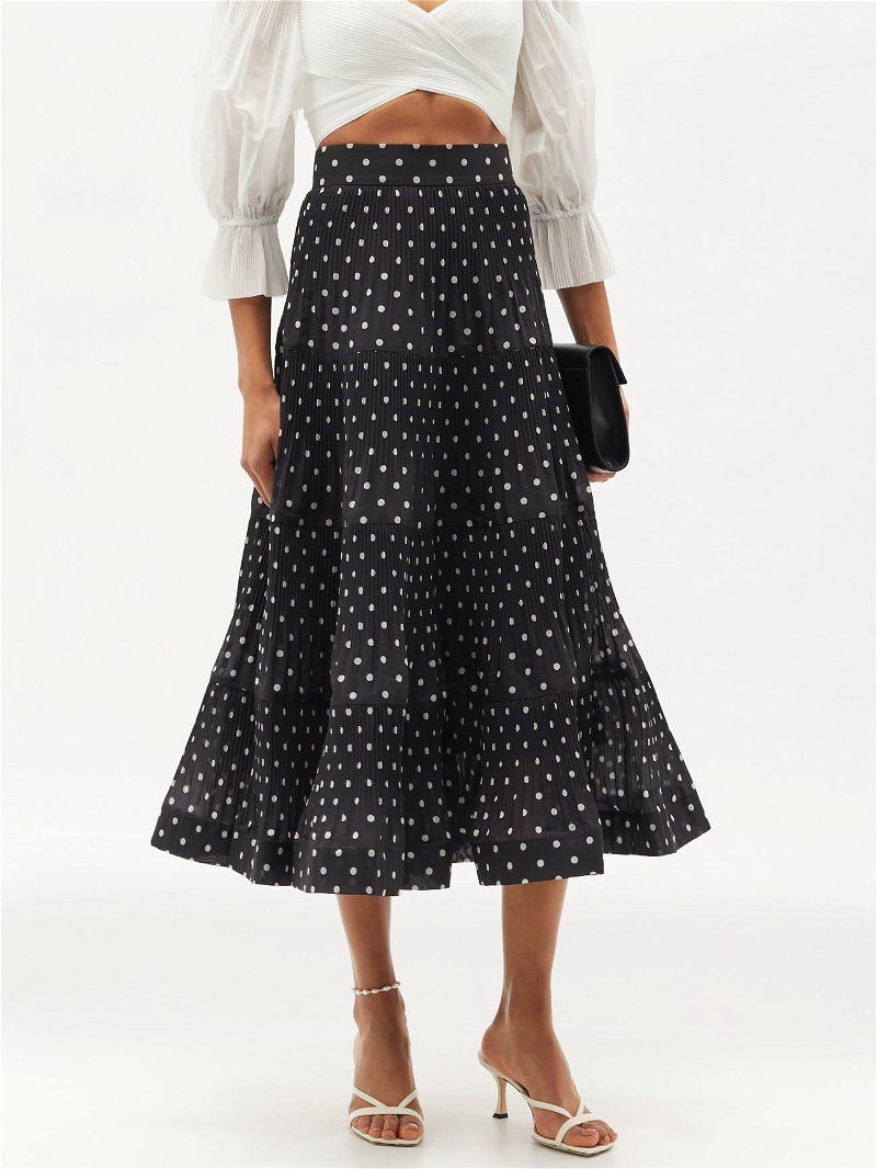Zimmermann Zimmermann Pleated Midi Polka Skirt Size 26" / US 2 / IT 38 - 2 Thumbnail