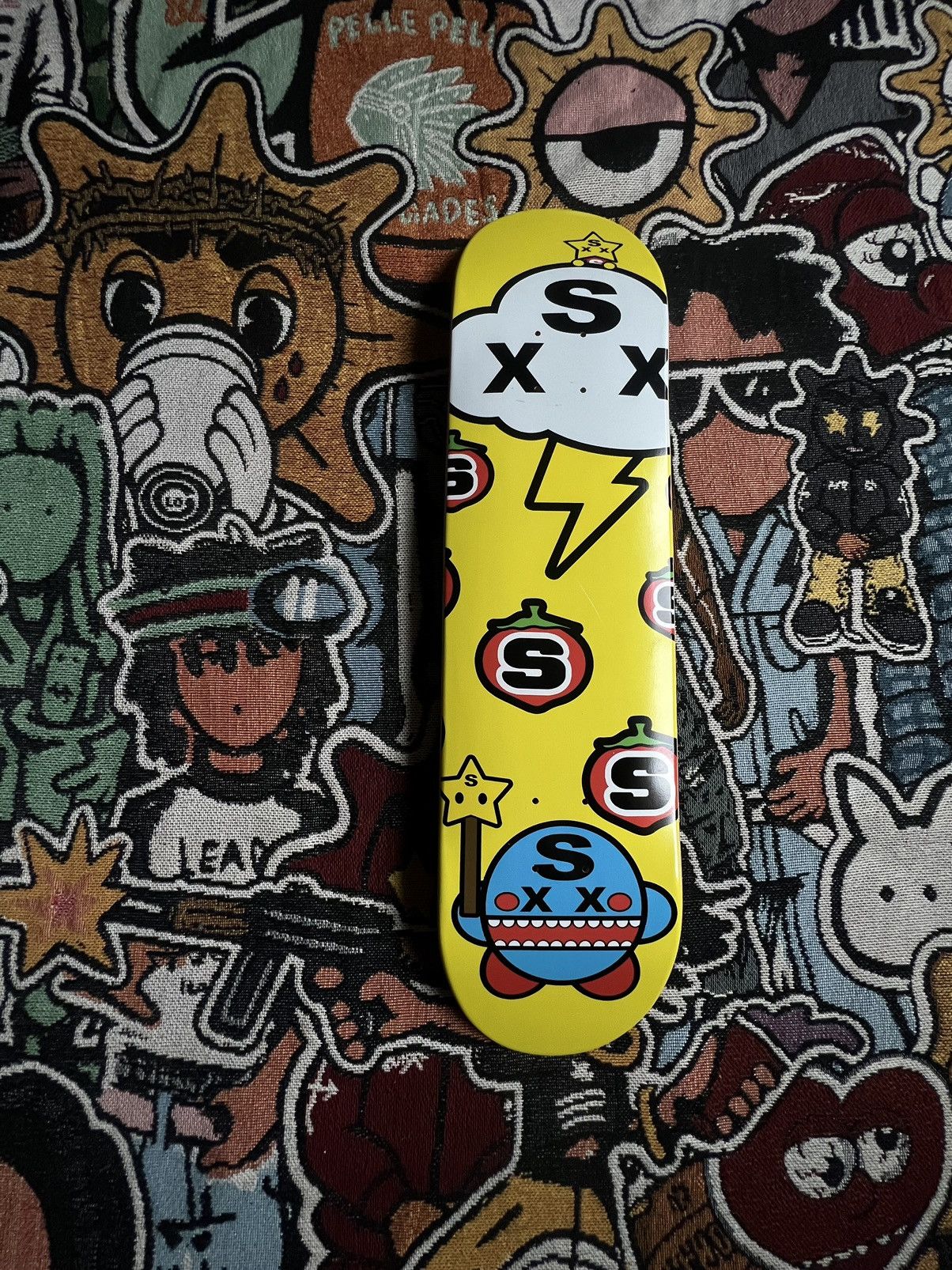 image of Sukamii Tomato Chomper Skateboard in Yellow, Men's