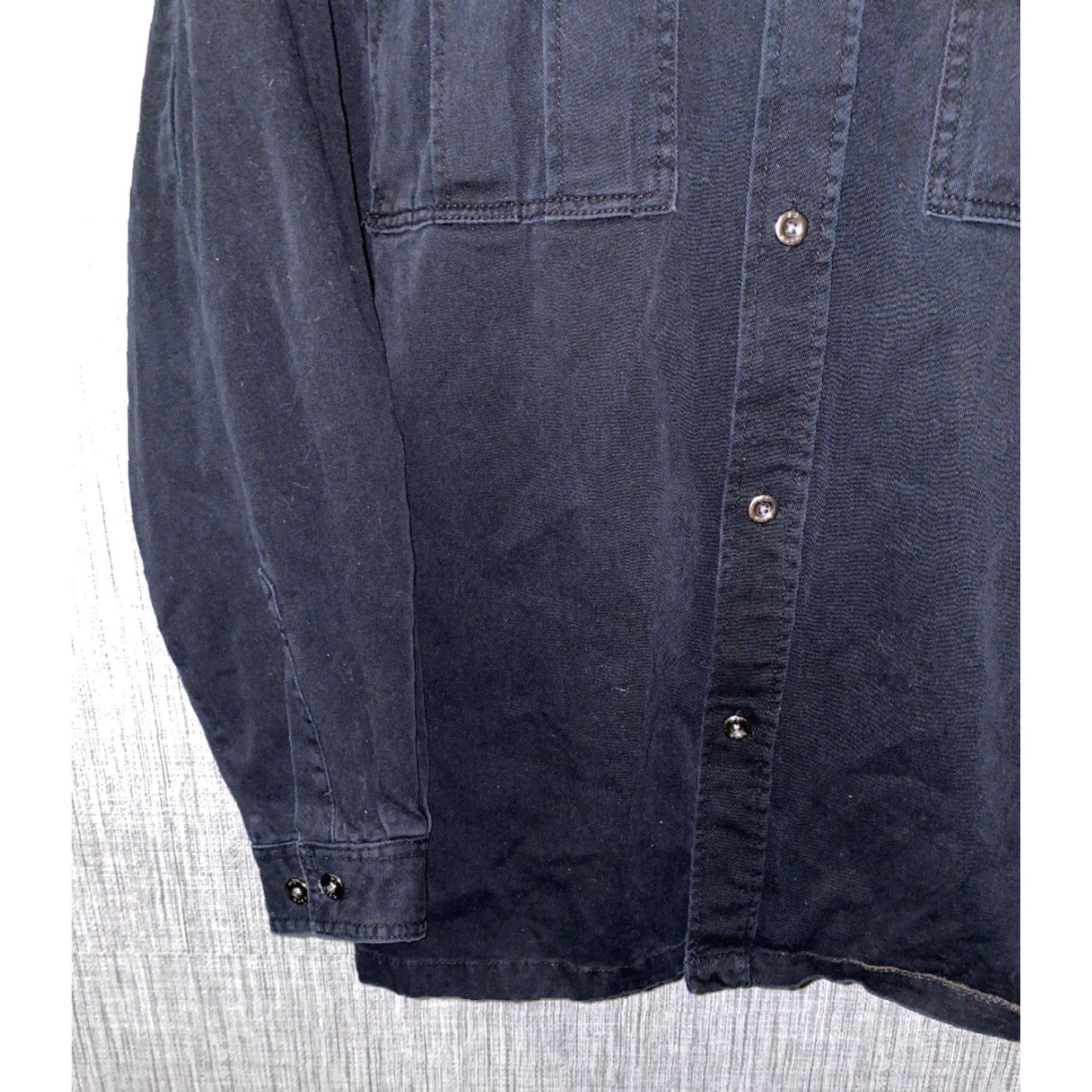 Vintage PJ Mark Industrial Shirt Mens Long Sleeve Cotton Button Front Size L Black Size US L / EU 52-54 / 3 - 4 Thumbnail