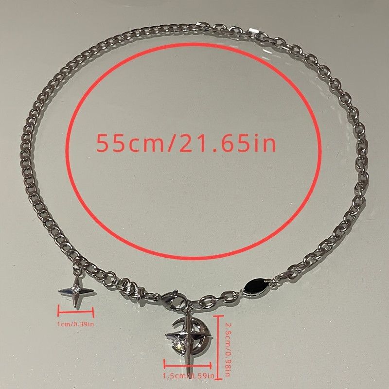 Vintage Style Star & Moon Pendant Necklace Size ONE SIZE - 4 Thumbnail