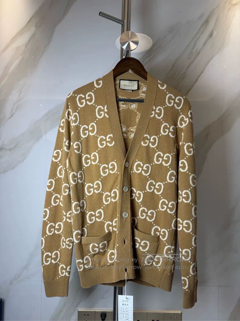 Gucci Gucci Brown full-print cardigan coat Size S / US 4 / IT 40 - 1 Thumbnail