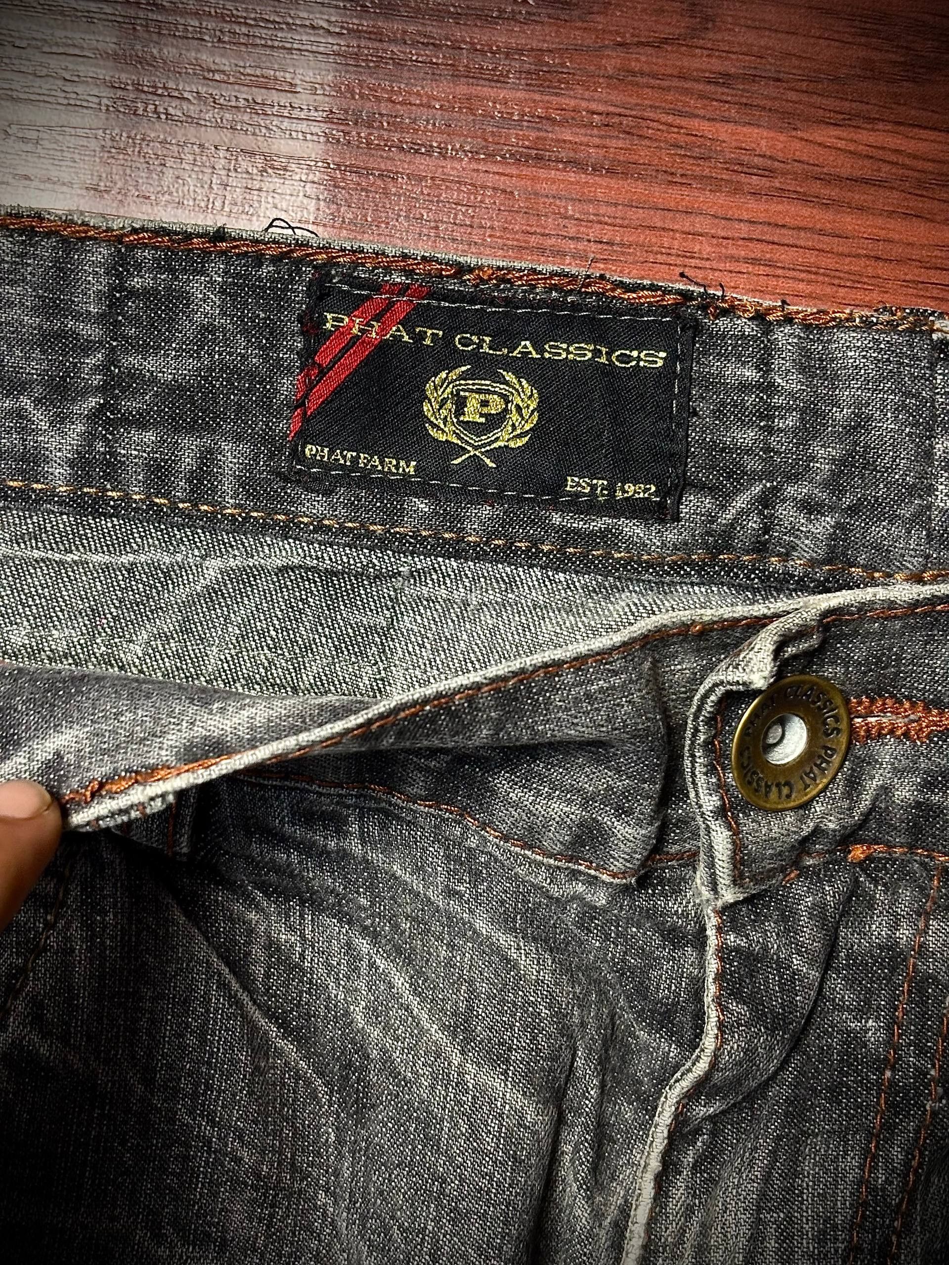 Japanese Brand Vintage Phat Farm x Roca wear Grey Wash Denim Pants Size US 32 / EU 48 - 2 Thumbnail