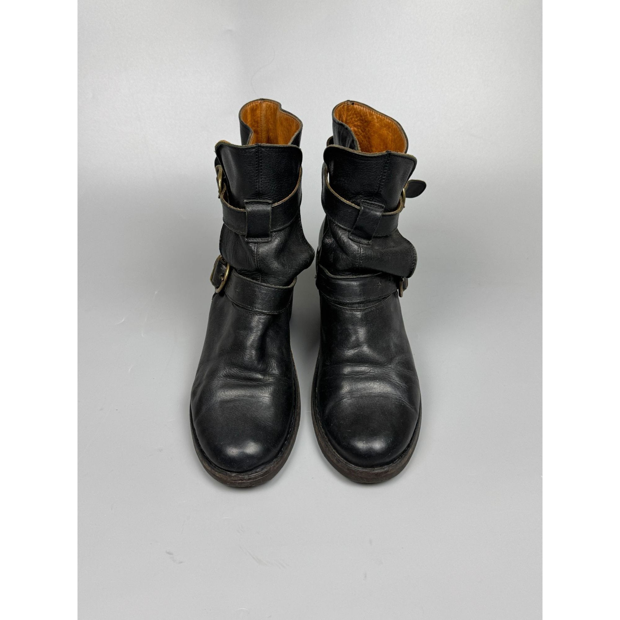 Fiorentini + Baker Fiorentini + Baker Mid Heel Black Leather Boots (Y1240) Size US 9 / IT 39 - 4 Thumbnail