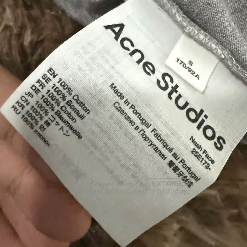 Acne Studios Acne Studios Gray short sleeve with expression logo embroi Size US S / EU 44-46 / 1 - 4 Thumbnail