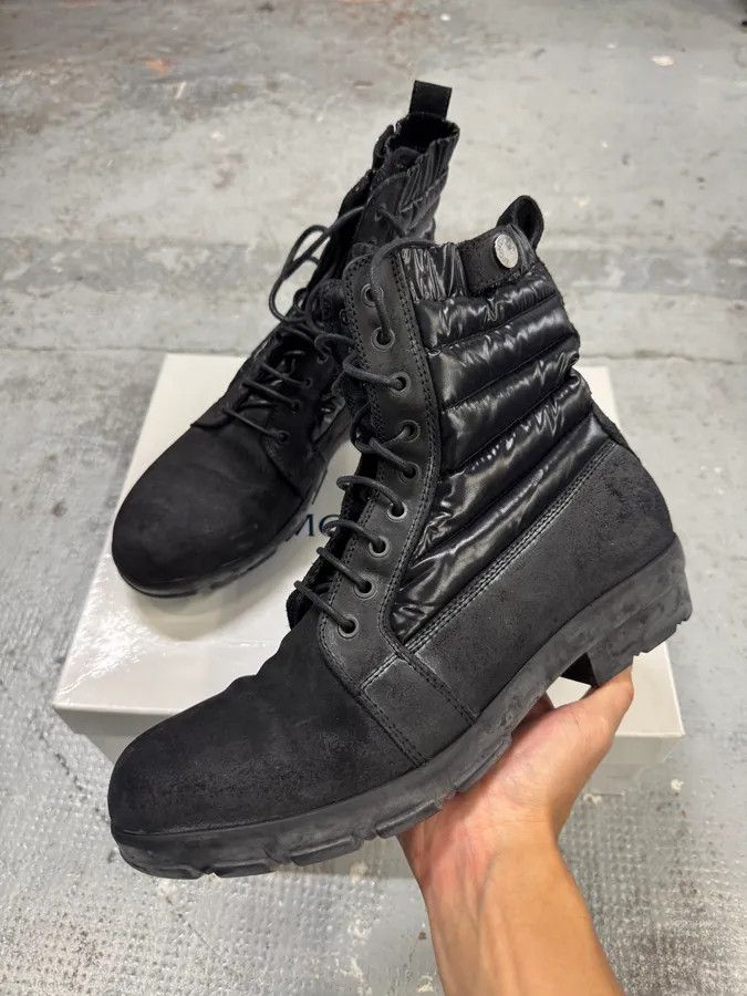 2000s Moncler Puffer Black Leather Boots