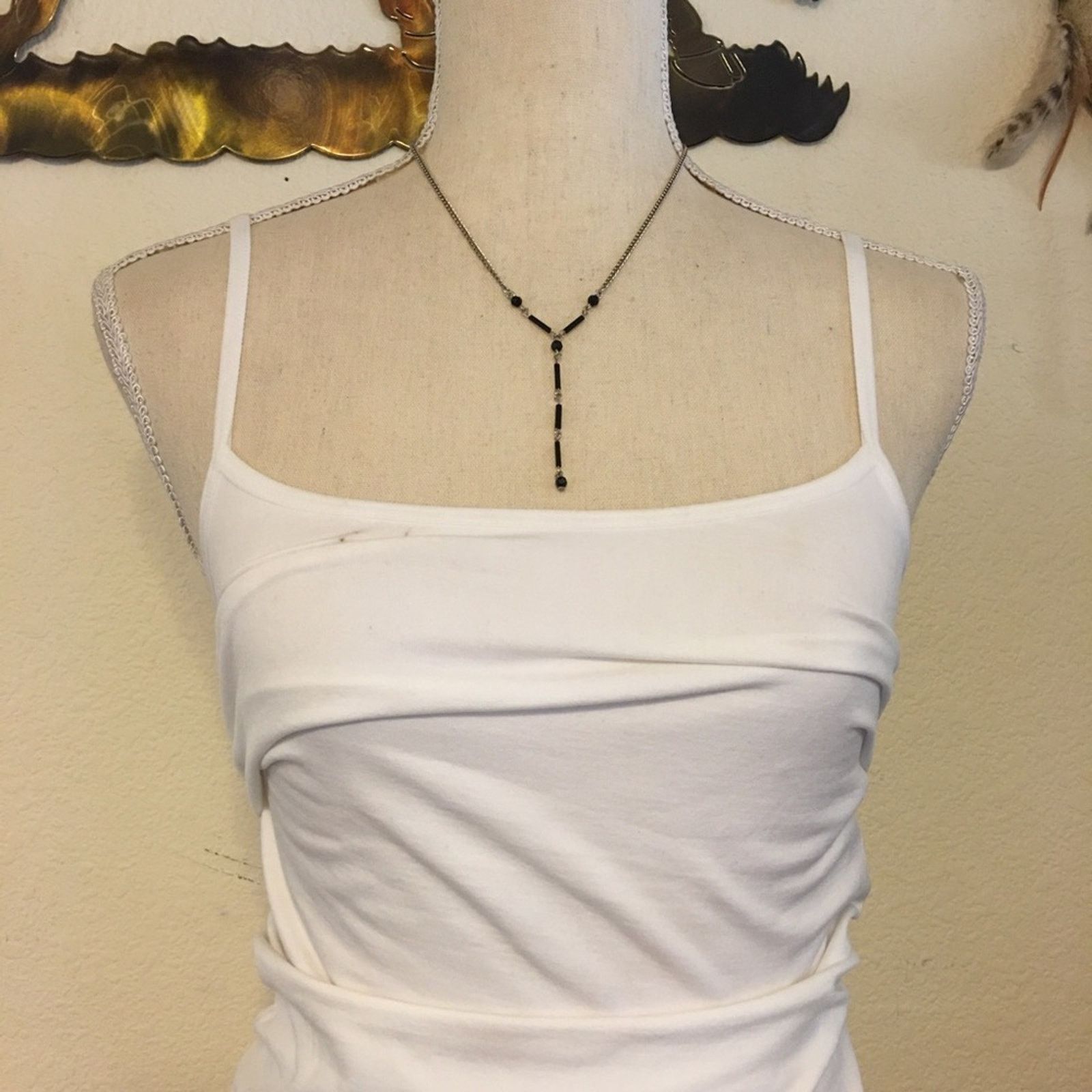 Jewelry Dainty black bugle bead silver tone chain necklace Size ONE SIZE - 3 Thumbnail