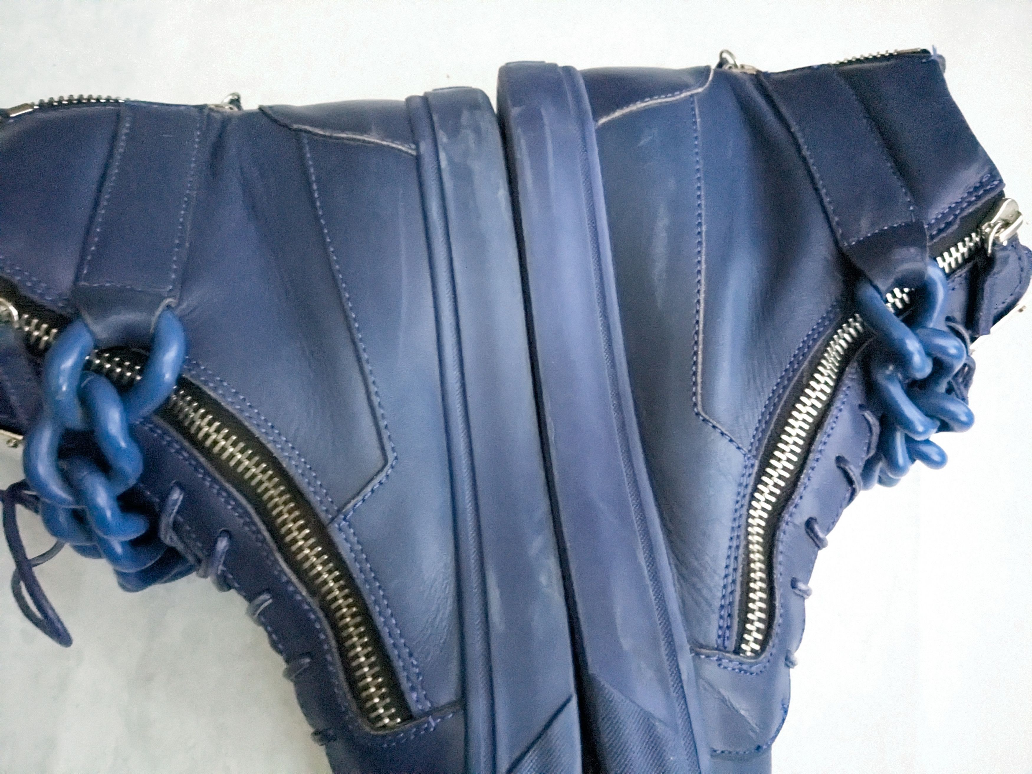 Giuseppe Zanotti Giuseppe Zanotti Chain Sneakers Blue 10 43 High Tops Leather Size US 10 / EU 43 - 12 Thumbnail