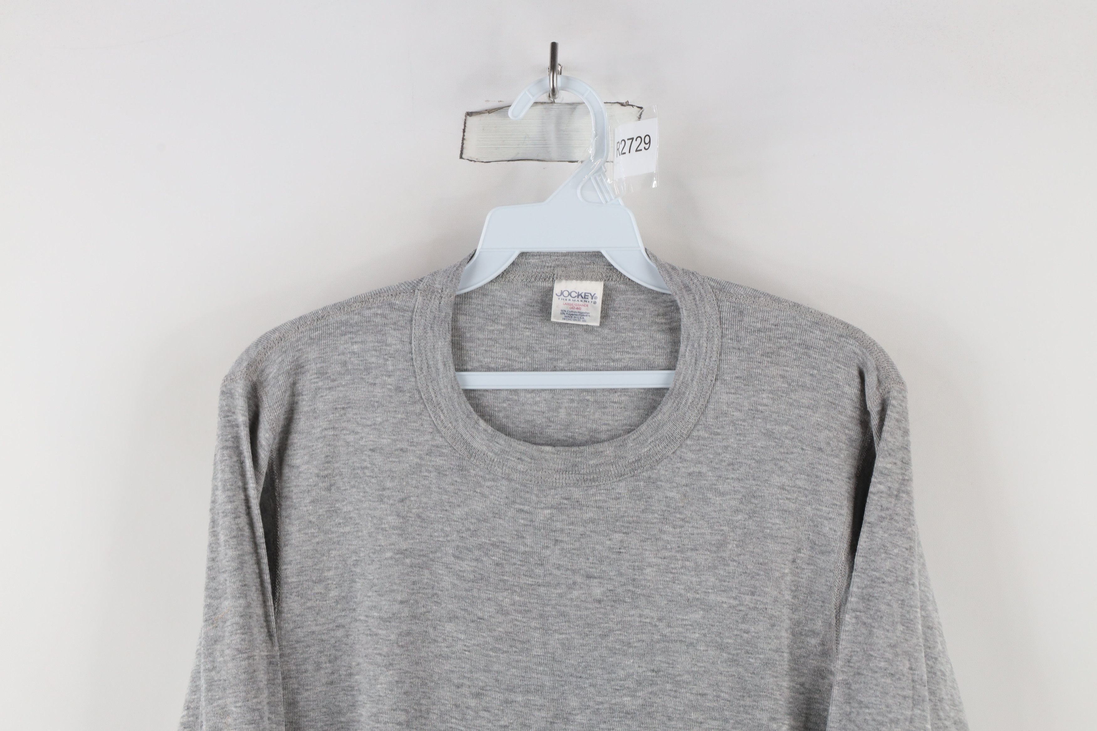 Vintage Vintage 90s Streetwear Blank Thermal Knit T-Shirt Gray USA Size US L / EU 52-54 / 3 - 2 Thumbnail