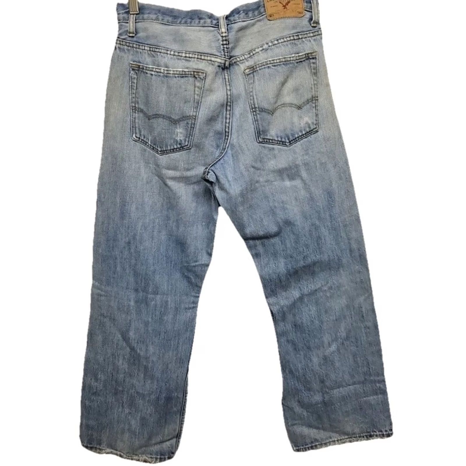 American Eagle Outfitters VINTAGE American Eagle Outfitters Jeans Bootcut Men Light Wash Distressed USA Grunge 30in Inseam 31 Regular Blue Denim Size US 31 - 4 Thumbnail