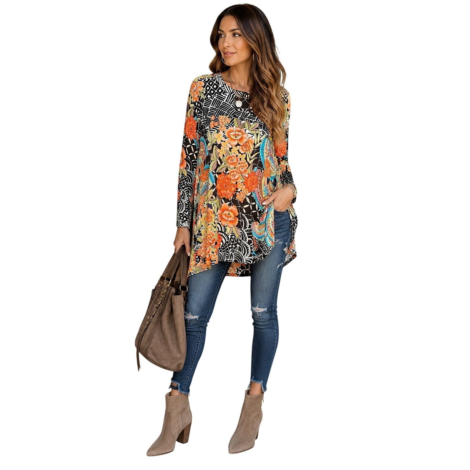 Johnny Was Johnny Was Boho Floral Mixed Print Tunic Top Medium NWT Size M / US 6-8 / IT 42-44 - 1 Thumbnail