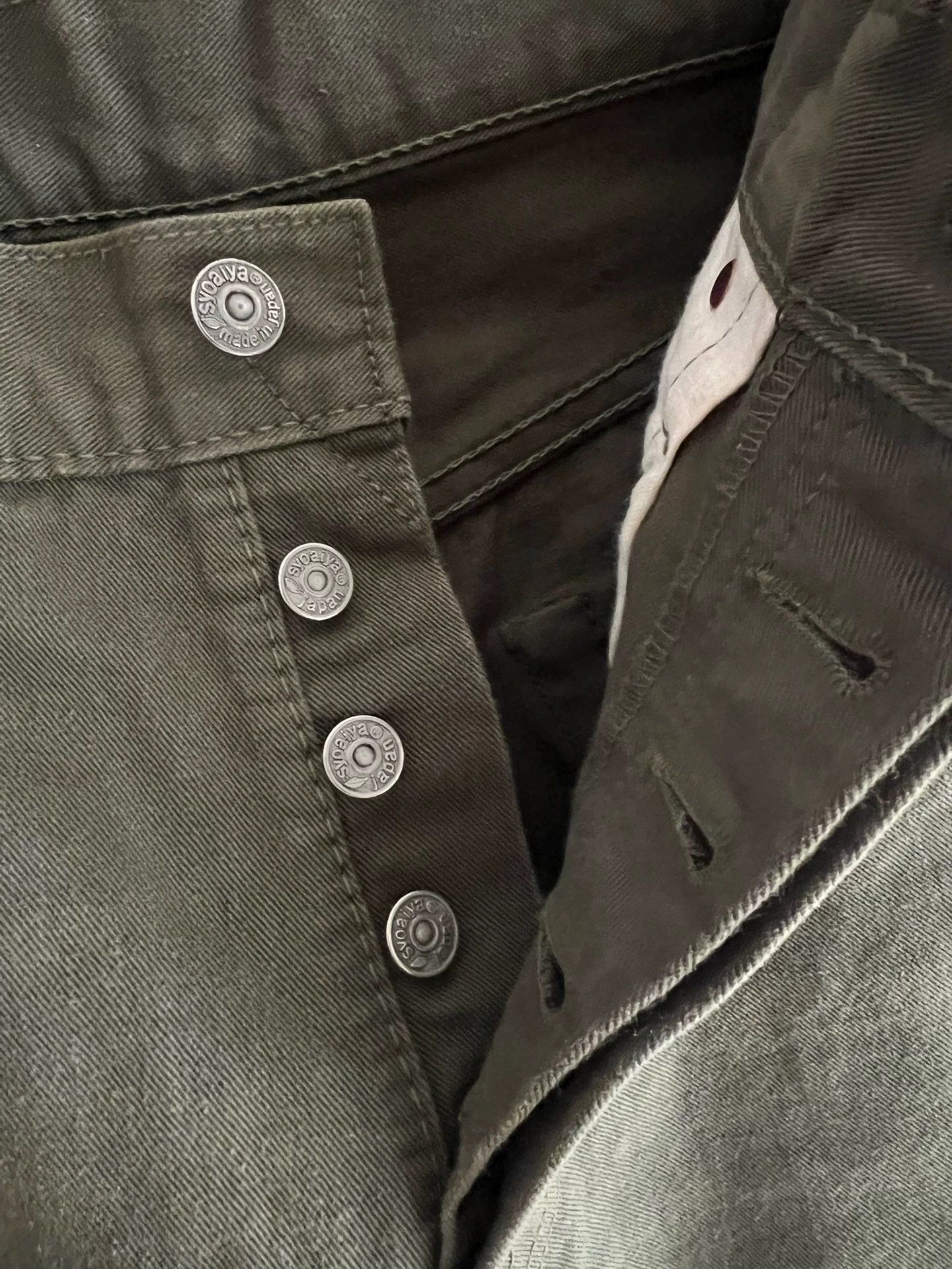 Pure Blue Japan Pure Blue Japan Japanese selvedge olive drab jeans Size US 32 / EU 48 - 6 Thumbnail