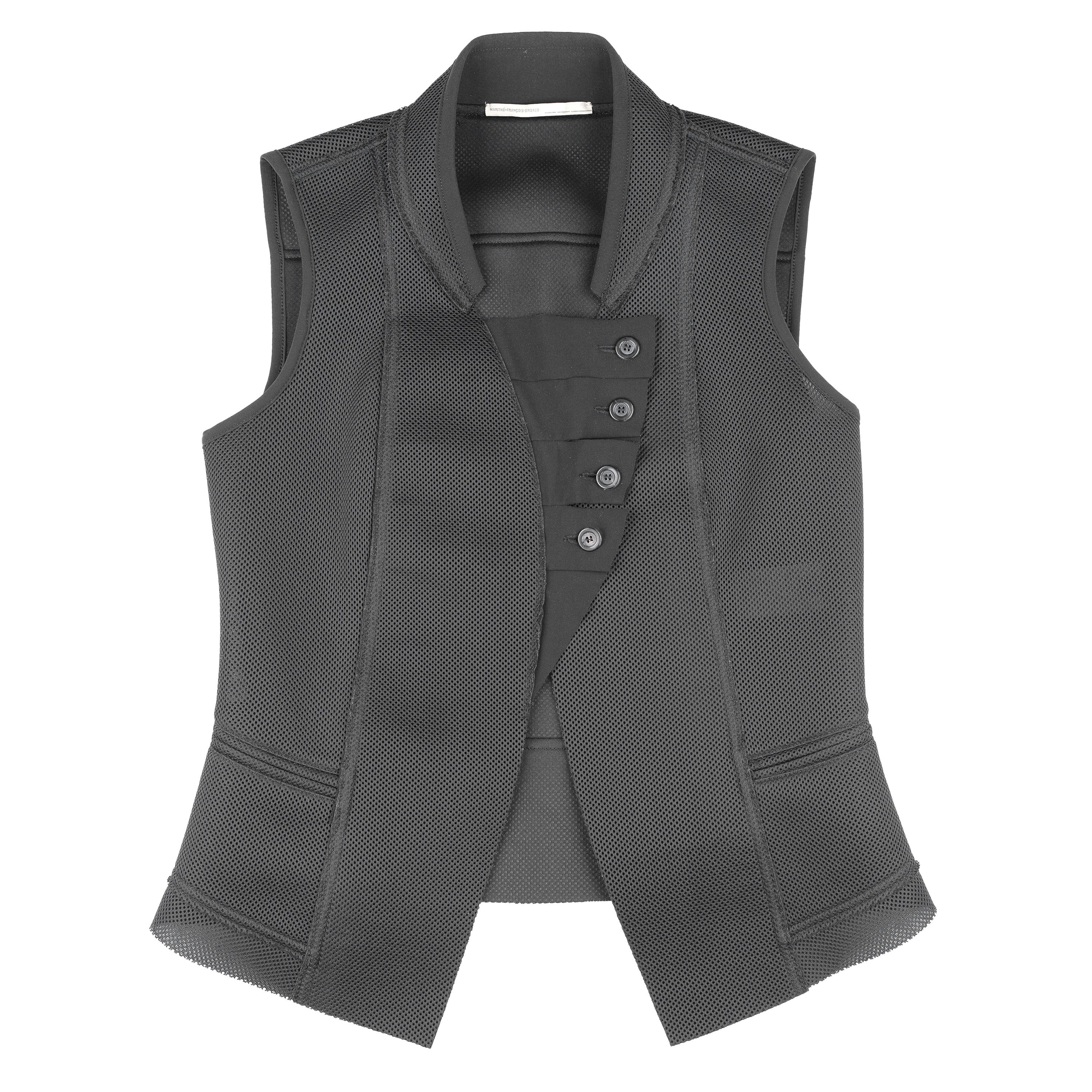 Marithe + Francois Girbaud Marithé François Girbaud Vintage Black Polyester Vest (S) Size S / US 4 / IT 40 - 1 Thumbnail