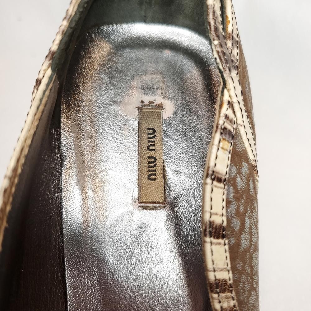 Miu Miu Miu Miu Distressed Leather Size 7.5 Heels Size US 7.5 / IT 37.5 - 6 Thumbnail