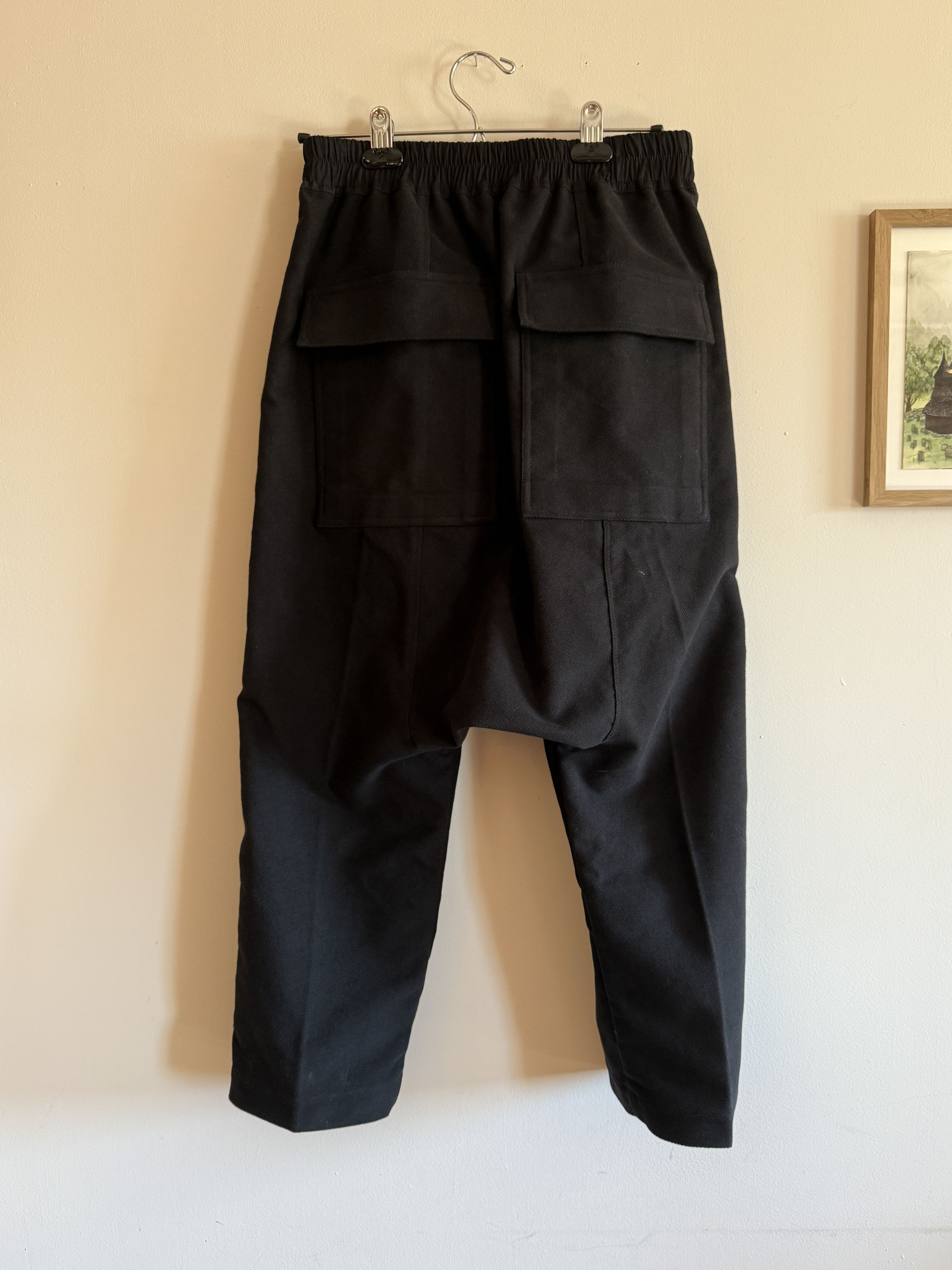 Rick Owens Rick Owens Porterville Cropped Pants Black Cotton Twill 