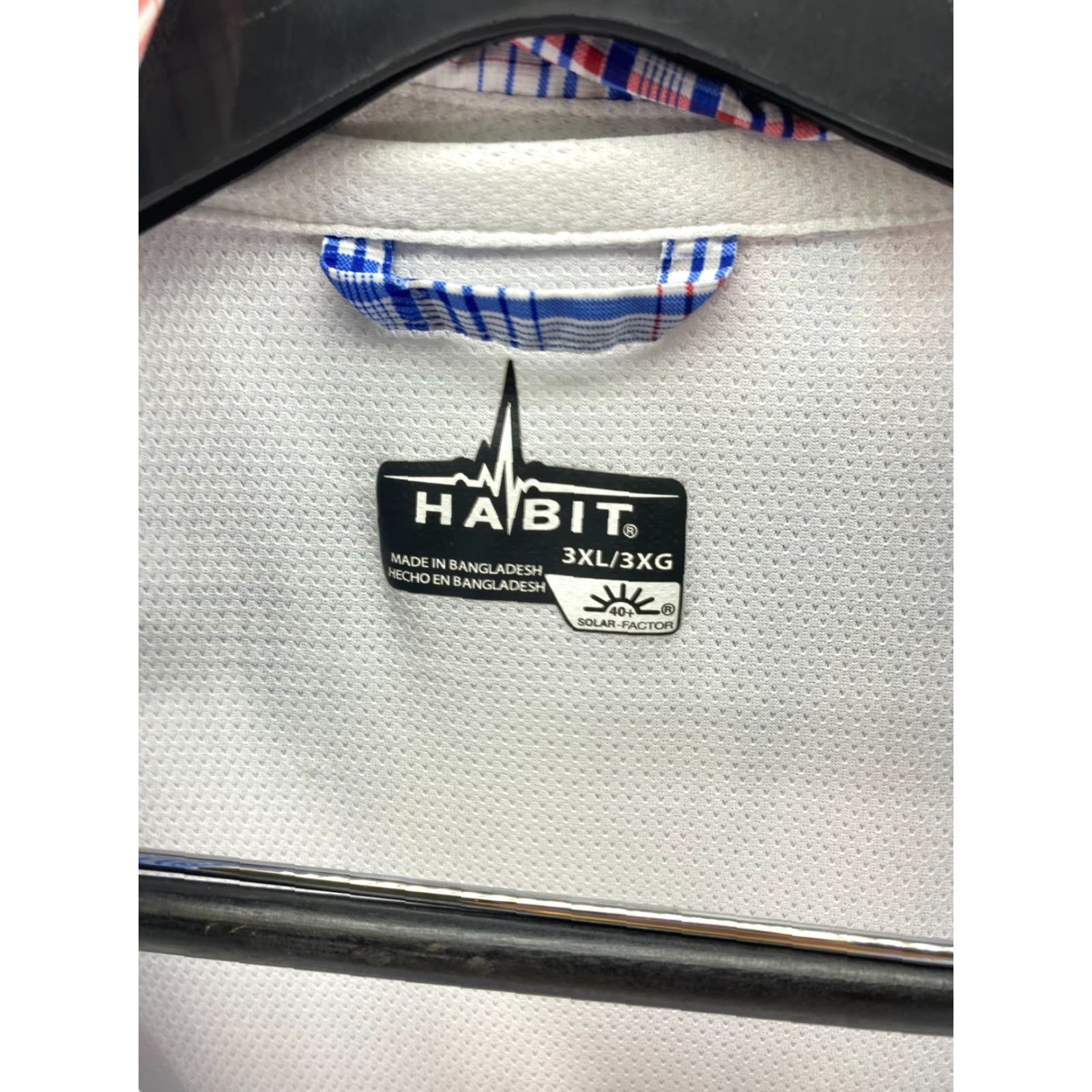 Habitat Habit Button Up Shirt Mens 3XL Blue Red Plaid Lined Hiking Fishing Solar Factor Short Sleeve Pockets Casual Travel UV Protection Outdoor Size US XXL / EU 58 / 5 - 7 Thumbnail