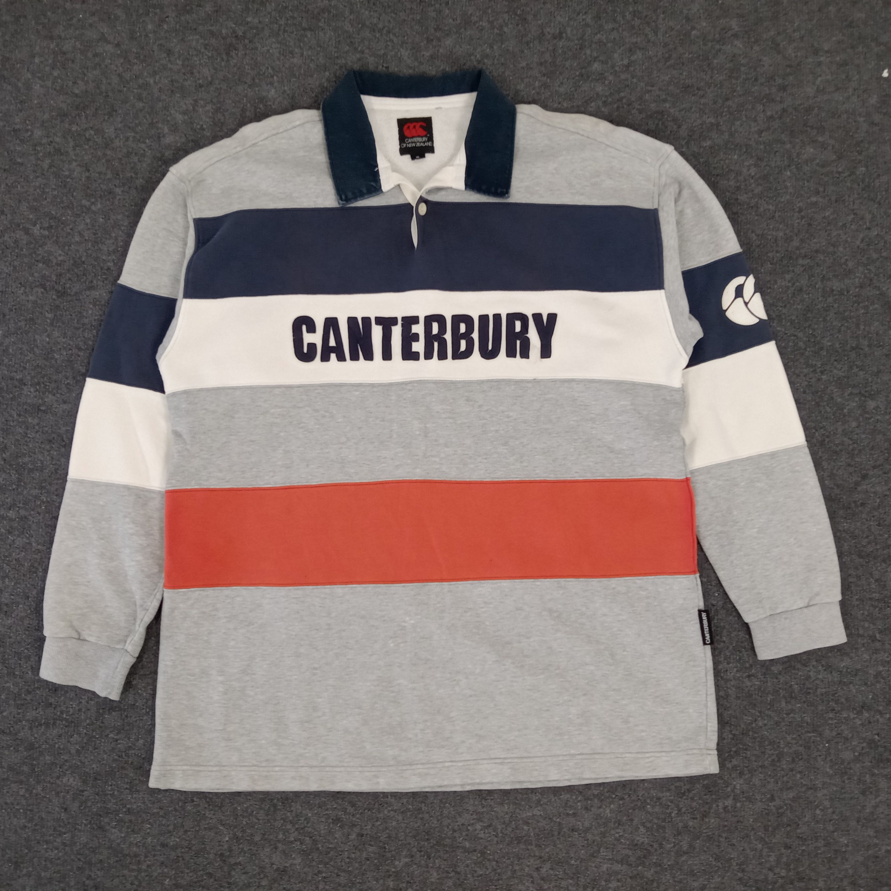Canterbury of New Zealand × Vintage Canterbury Spell Out Design Rugby Polos Size US XL / EU 56 / 4 - 1 Thumbnail